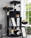 Gitelsnour Cat Tree, 71'' (180cm) Cat Tower for Indoor Cats Large Adult, Multi-Level Cat Tree Tower with 2 Scratching Boards/Posts, 2 Plush Perches, 2 Cat Condos, Hammock, Dark Gray GCT032G