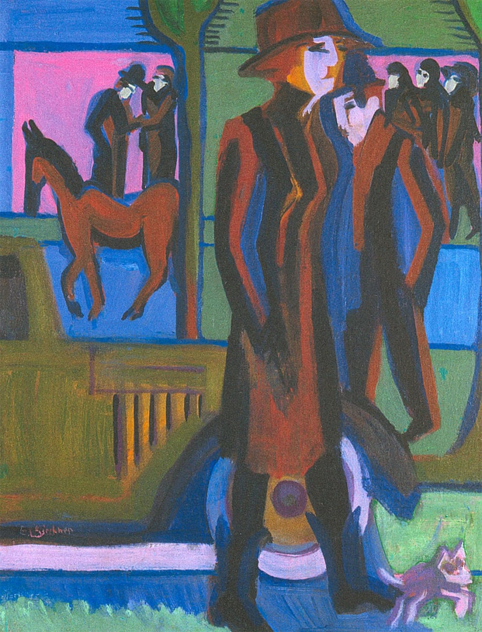 POSTERIIk Vintage Print Pop Art Landscape Artwork Dodo and Her Brother by Ernst Ludwig Kirchner Art Prints for Office Home Decor 60x90cm