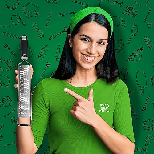 Miniatura 6 de K BASIX Lemon Zester Tool - Afeitadora afilada de acero inoxidable con mango de agarre suave, rallador de lima y rallador para cocina y herramienta