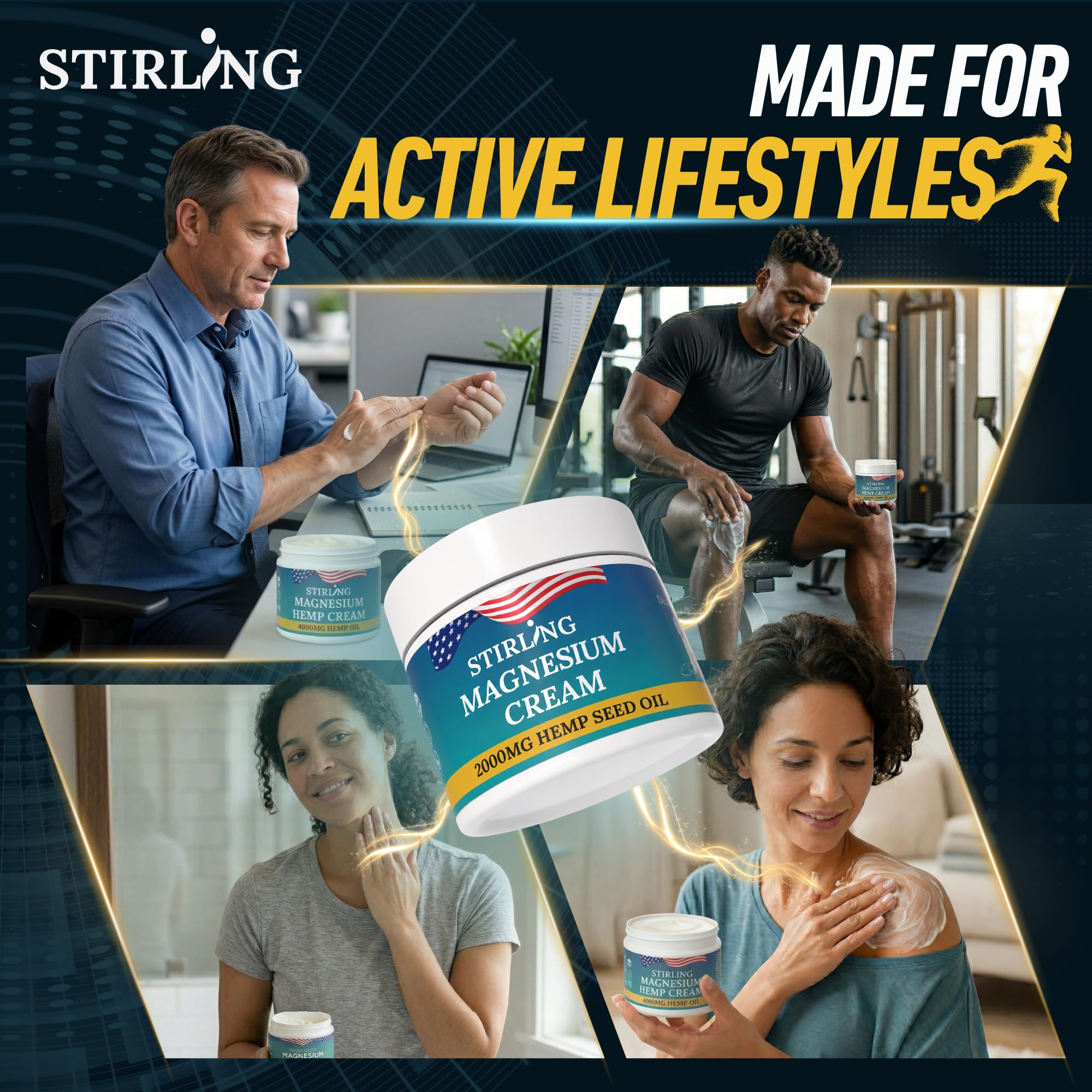 Amazon.com : STIRLING Magnesium Cream 2000mg Hemp Seed Oil, Dead
