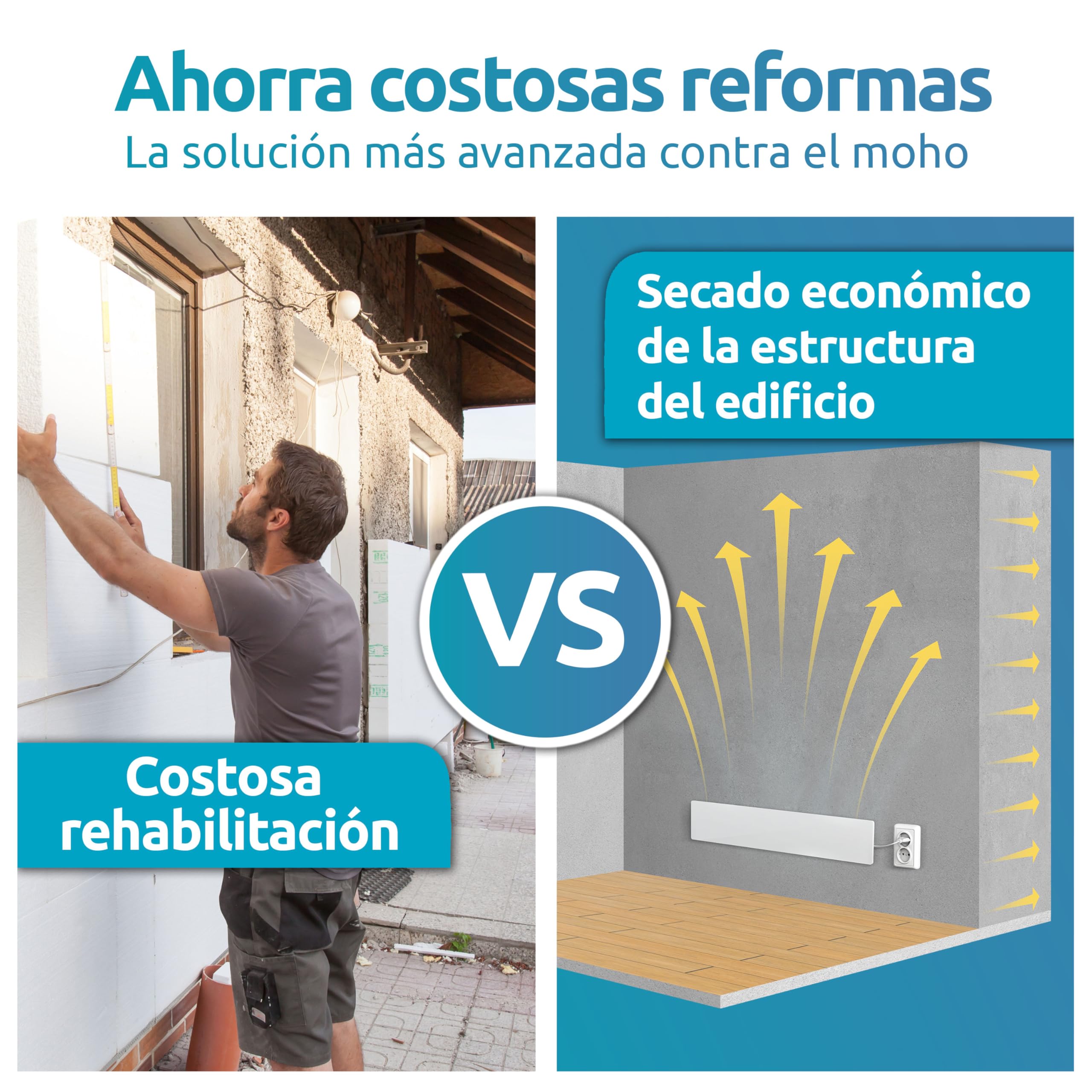 ELIAS Destructor de moho – Desmoldeo negro para paredes sin productos químicos – Calefacción de pared para cada habitación – Potente calentador antimoho como alternativa al spray de moho
