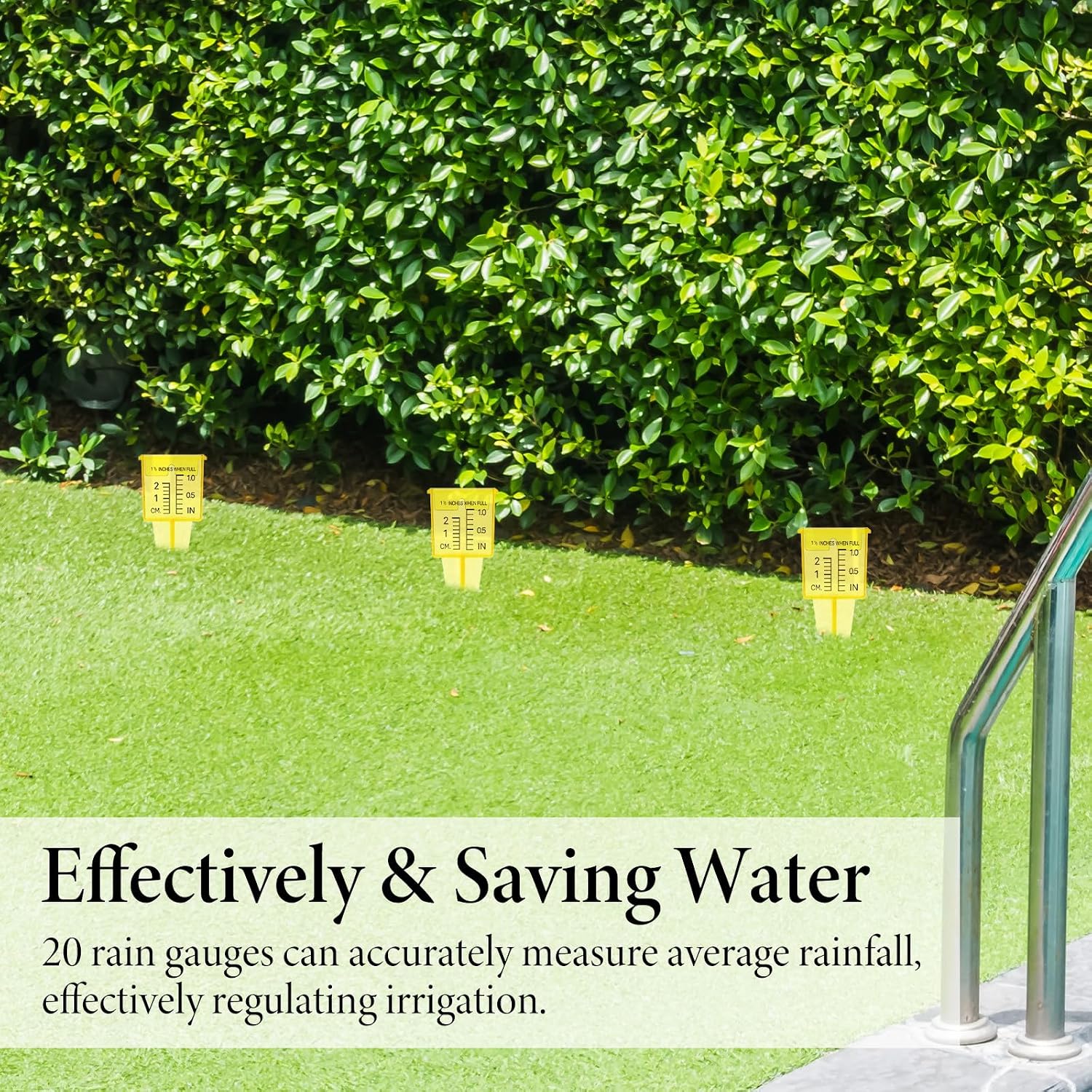 20 Pack Rain Gauges, 1.5" Sprinkler Rain Gauge Yellow Transparen Rains Gauges Outdoor Water Measuring Tool for Yard Lawn Garden with Inch and Centimeter Scales Accurate Rainfall Measurement
