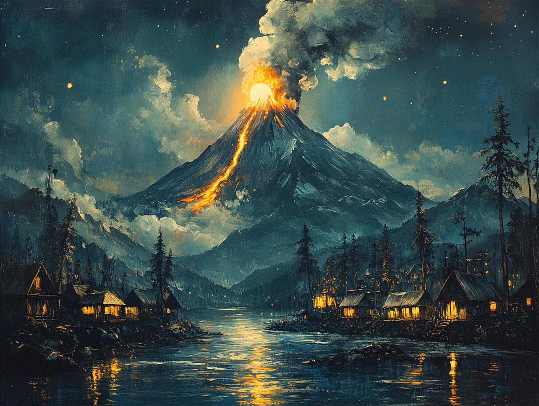 Puzzle 3000 elementów dla dorosłych, gry rodzinne, streszczenie wulkanu, n