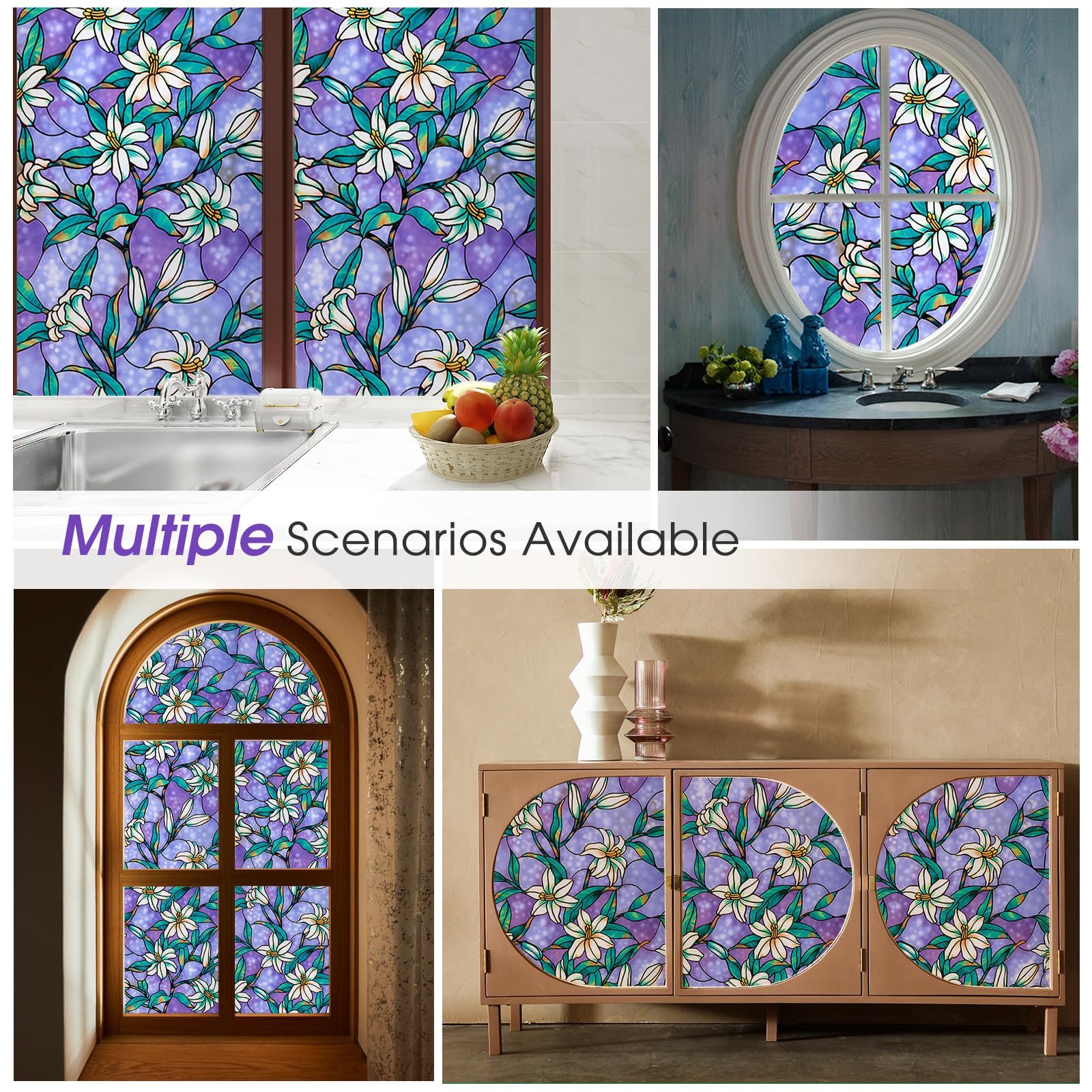 Snapklik.com : Coavas Decorative Window Privacy Film, Heat Control Sun ...