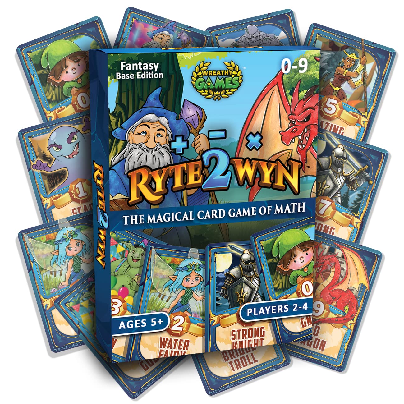Ryte2Wyn - The Magical Card Game of Math - Practice Every Addition, Subtraction and Multiplication Math Fact from 0-9 - Ages 5 & Up - Kindergarten, 1st, 2nd, 3rd, 4th & More