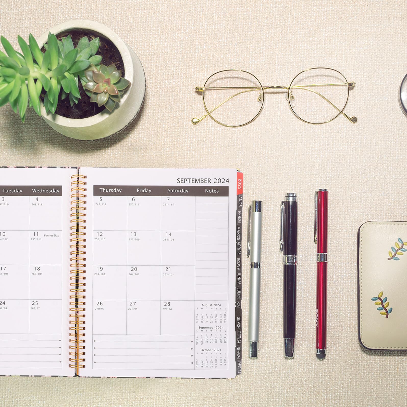 Gatuida Planner Portatile Notebook Calendario e Agenda Inglese Taccuino Spirale per Studio e Ufficio Agenda Scuola e Organizzatore Personale