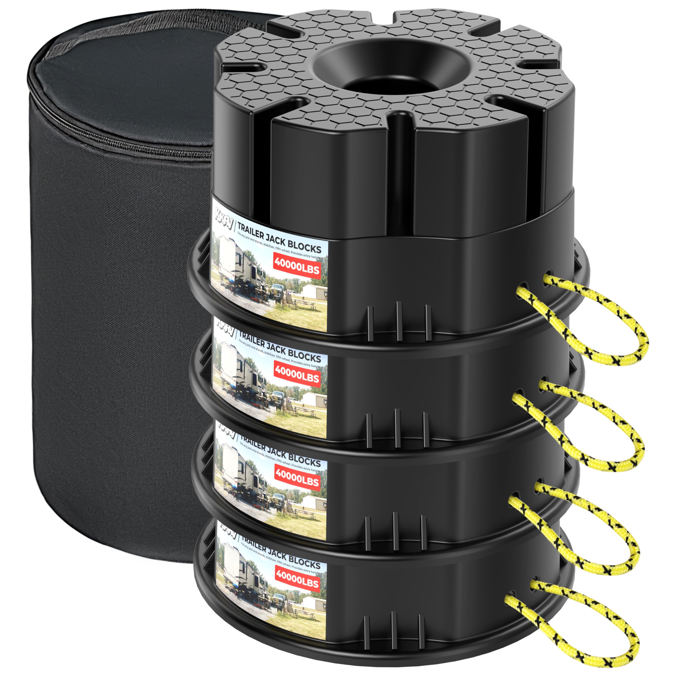 6''Height Trailer Jack Block, 40,000lbs RV Camper Leveling Blocks, 4 Pack