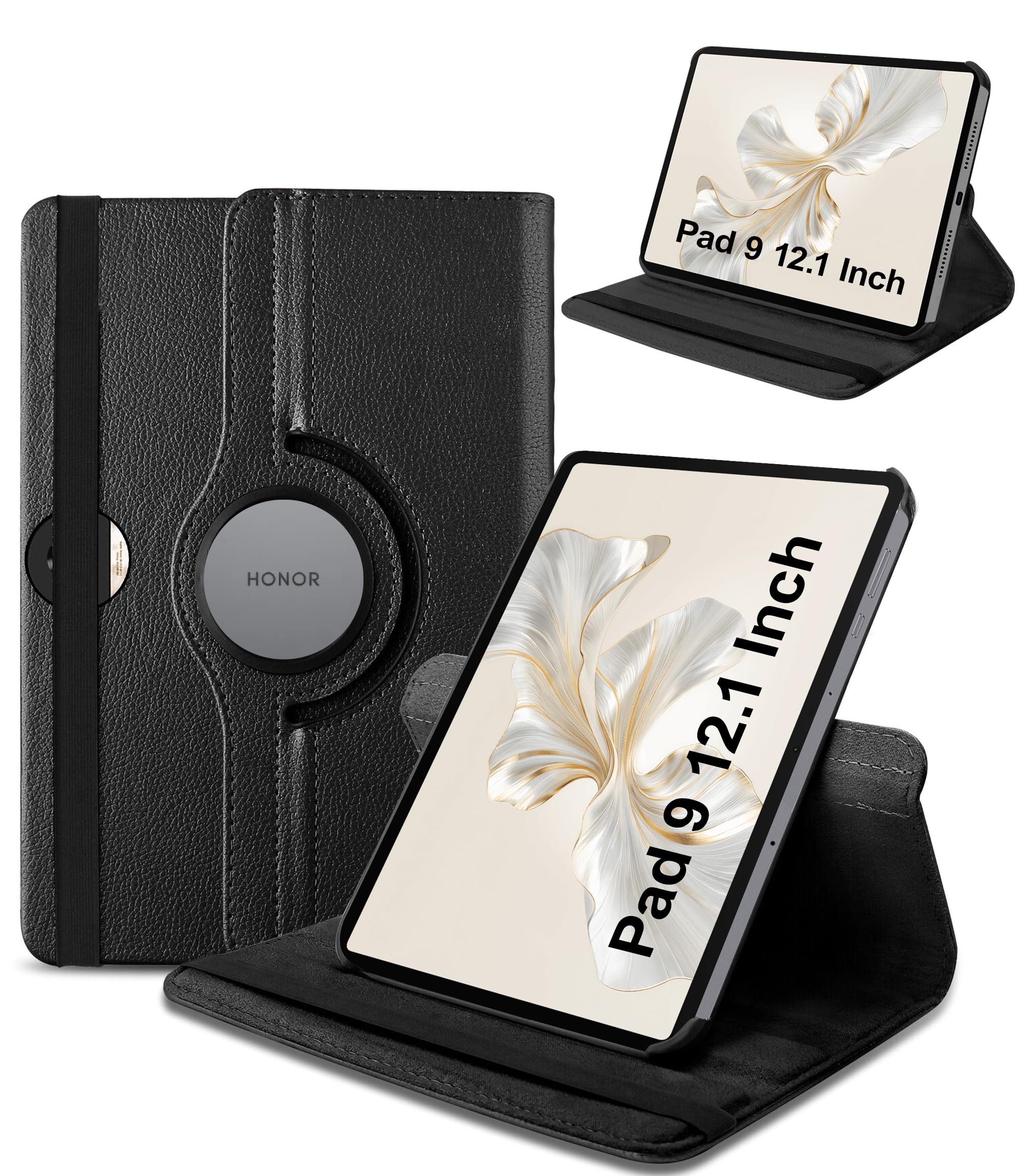 TGK Rotating Cover for Honor Pad 9 12.1 Inch Tablet Leather Flip Case (Black)-image-29