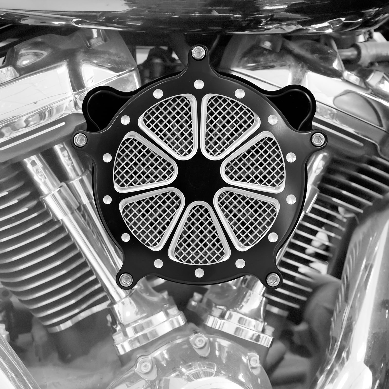 RSD エアクリーナー ツインカム RSD タービン エアクリーナー ブラック |ハーレーパーツ専門店