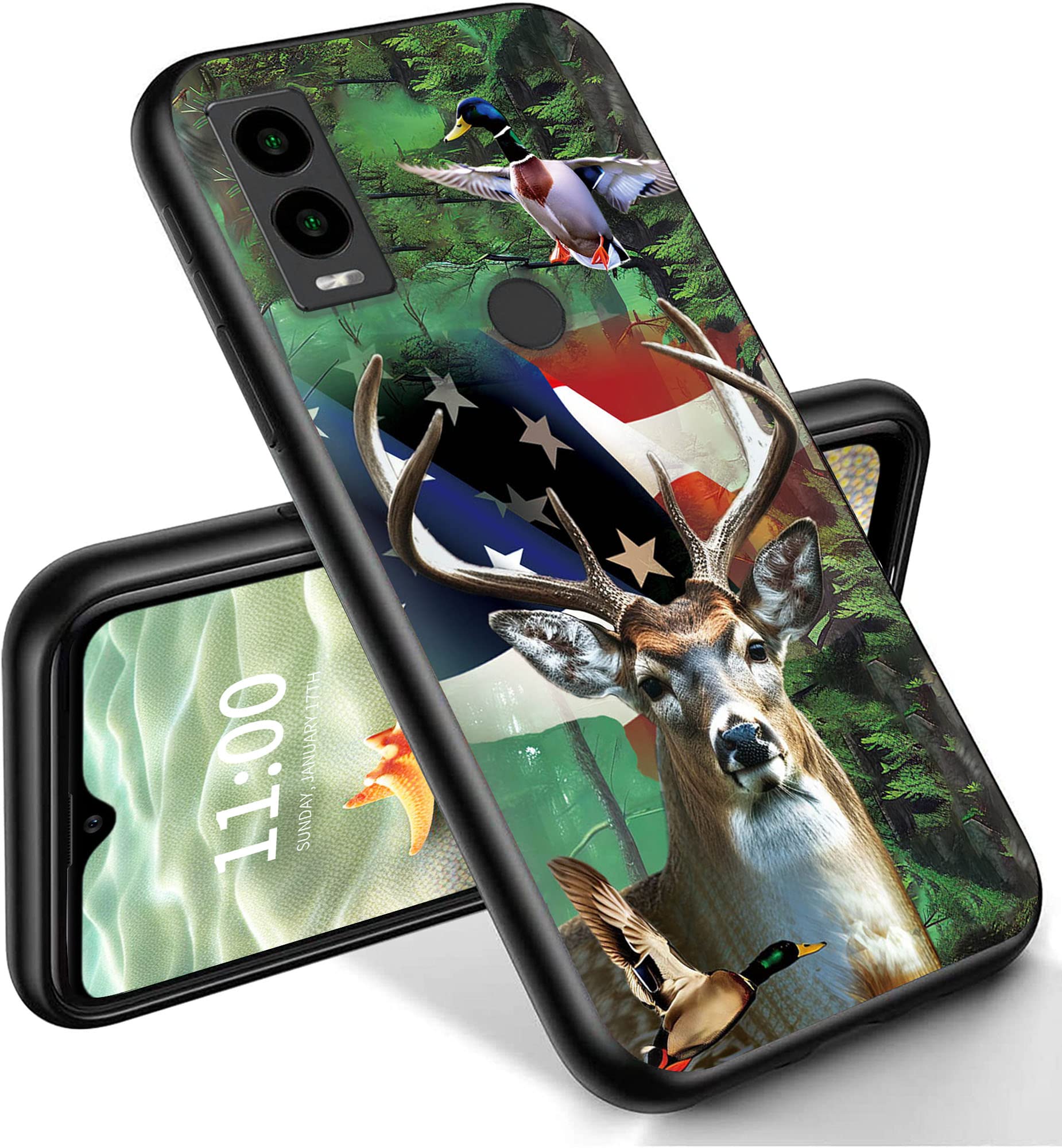 RYUITHDJP for Cricket Innovate E 5G Phone Case 6.6" Deer Flag Design, Phone Case for Cricket Innovate E 5G Case TPU Stylish Protective Cover