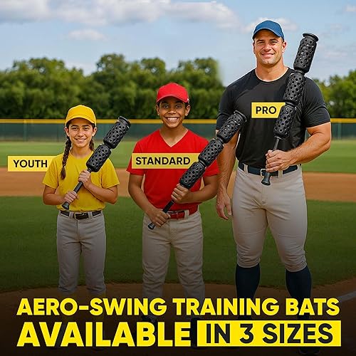 Miniatura 5 de Aero Swing - Entrenador de swing de béisbol y softbol, las piñas resistentes al viento generan más velocidad de bate de hasta 20 MPH, desbloquea