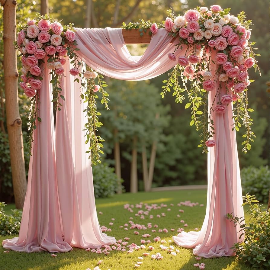 Amazon.com: Wedding Arch Draping Fabric 2 Panels 18Ft Dusty