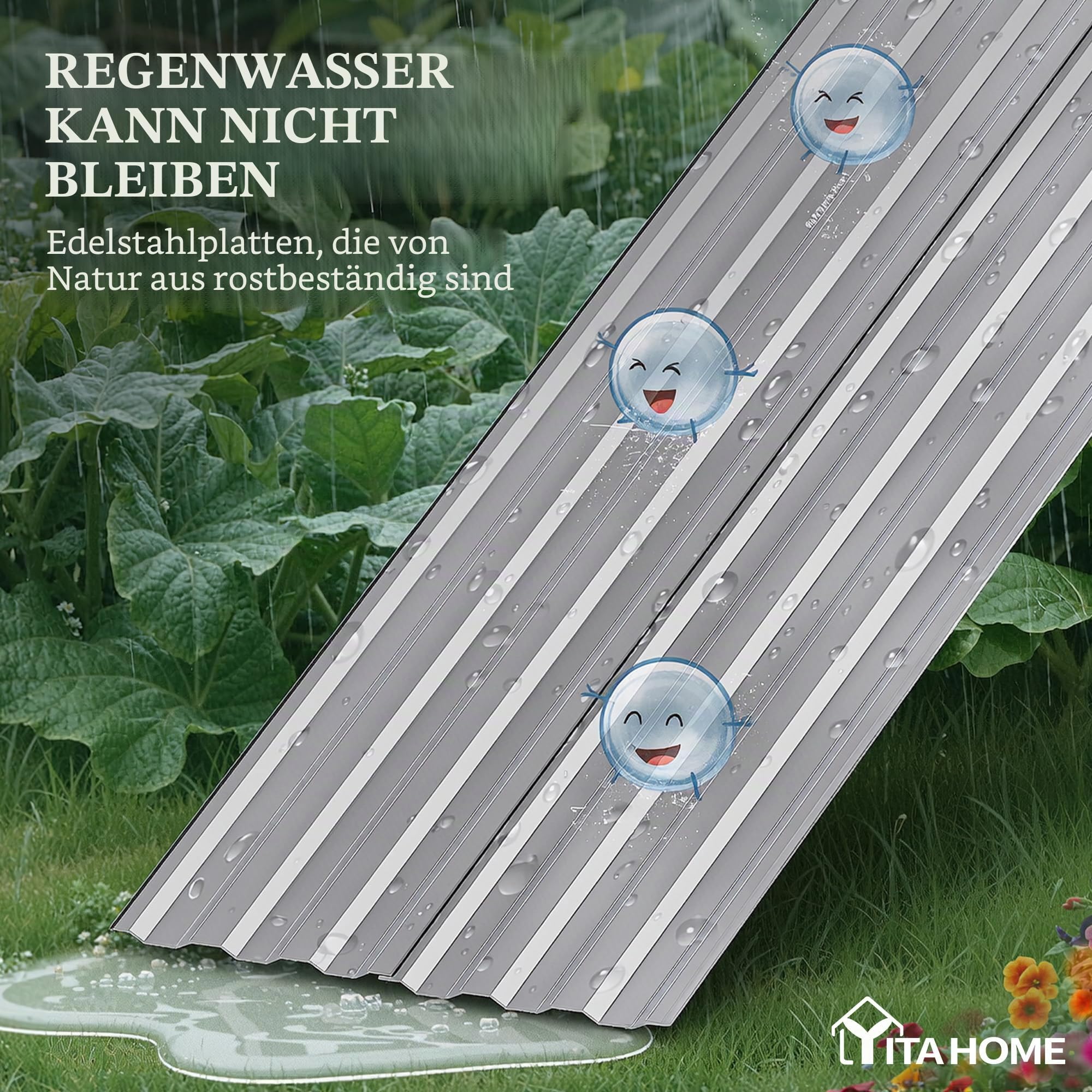 DWVO Hochbeete für den Garten,1550L Hochbeet aus Metall,Verzinkter Stahl 0.35 mm mit Sicherheitsrand und 4 Stützstangen für Gartenobst und gemüse(Silber,240 x 120 x 54 cm)