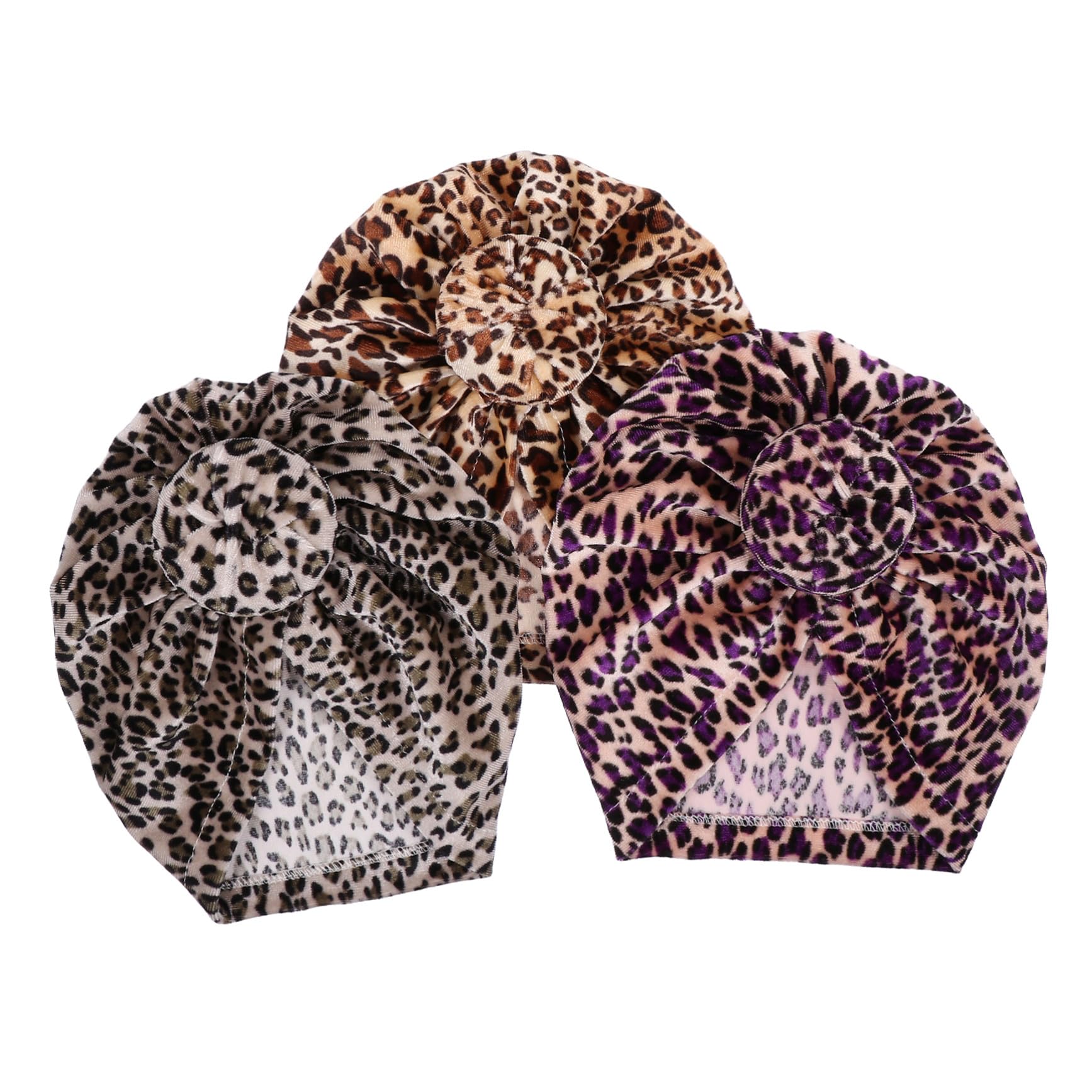 LIFKOME Gorro con Estampado De Leopardo para Niños Pañuelos De Algodón Turbantes para Bebés Gorro Bebe Recien Nacido Gorritos Bebé Recién Nacido Gorro De Oreja De Bebé