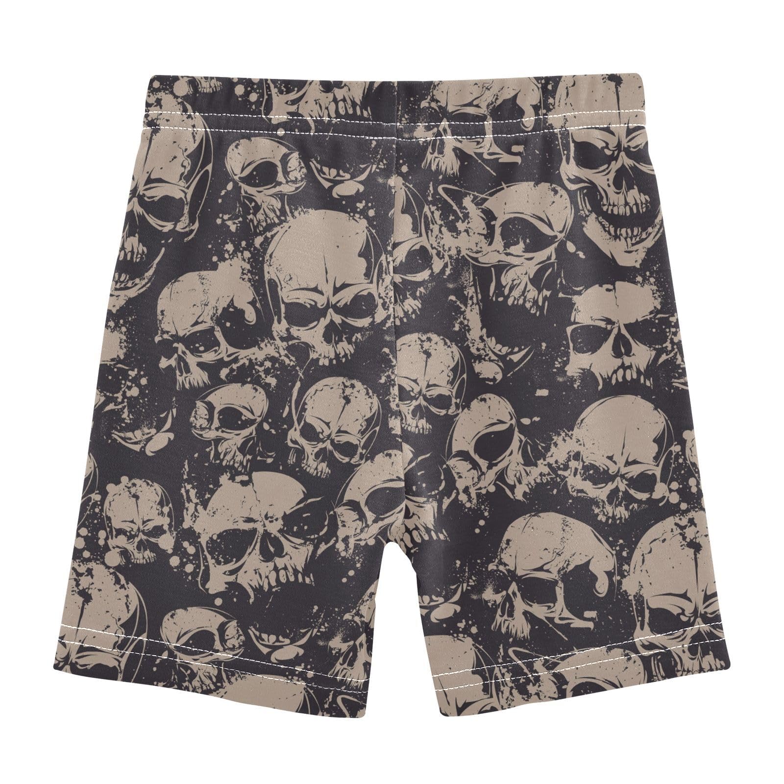 JHKKU Girls Skull Shorts Cotton Cartwheel Bike Kids Biker Under Dress Dance Short Girl Clothes 5T