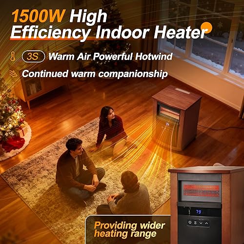 Miniatura 4 de Calentadores infrarrojos de 1500 W para uso en interiores, calentador eléctrico Comfort RealSmart Quartz Calentadores interiores para habitaciones