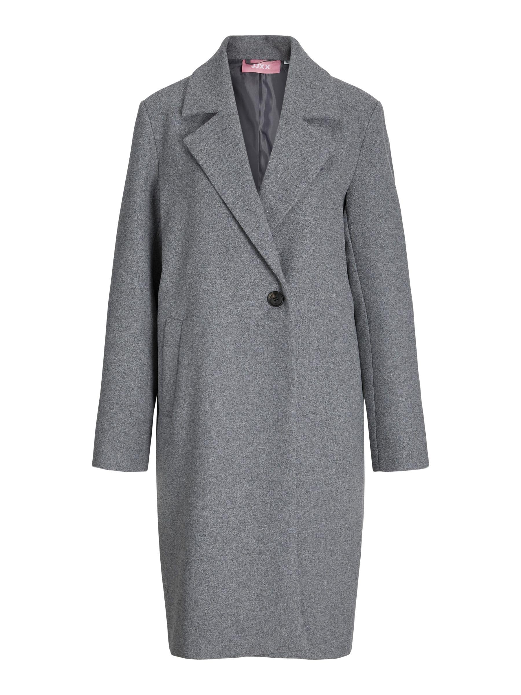 JJXX Women's Jxelle Mid Coat OTW, Medium Grey Melange, XS