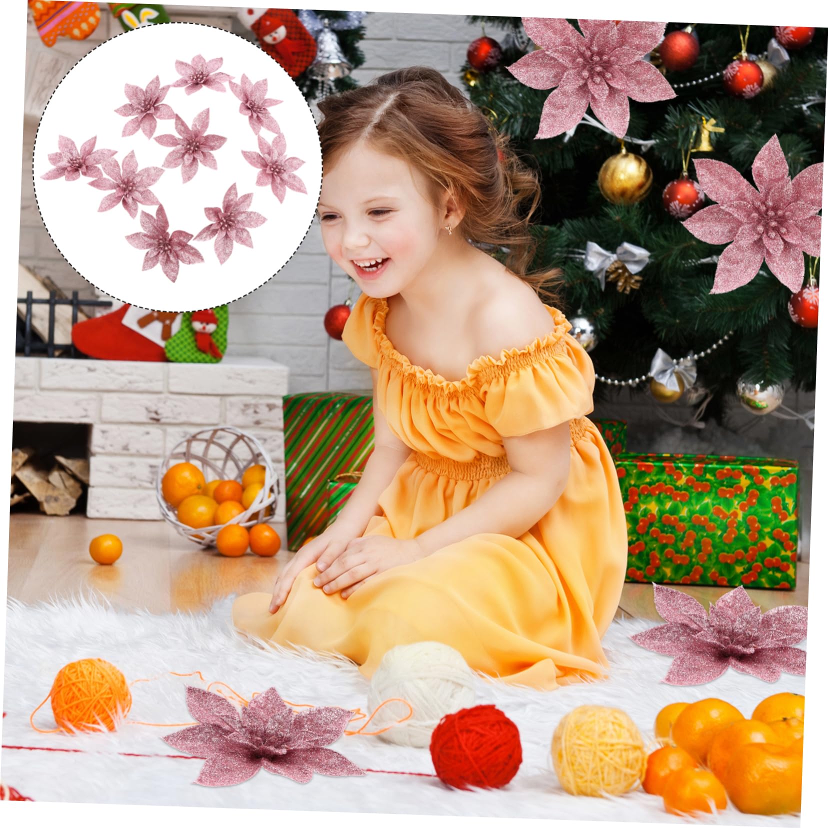 ABOOFAN 27stücke Teiliges Weihnachtsblumen Kunstblumen Große Poinsettia-Dekoration Für Weihnachtsbaum Festliche Weihnachtsdeko Für Heim Und Garten Für Wreaths Und Partys