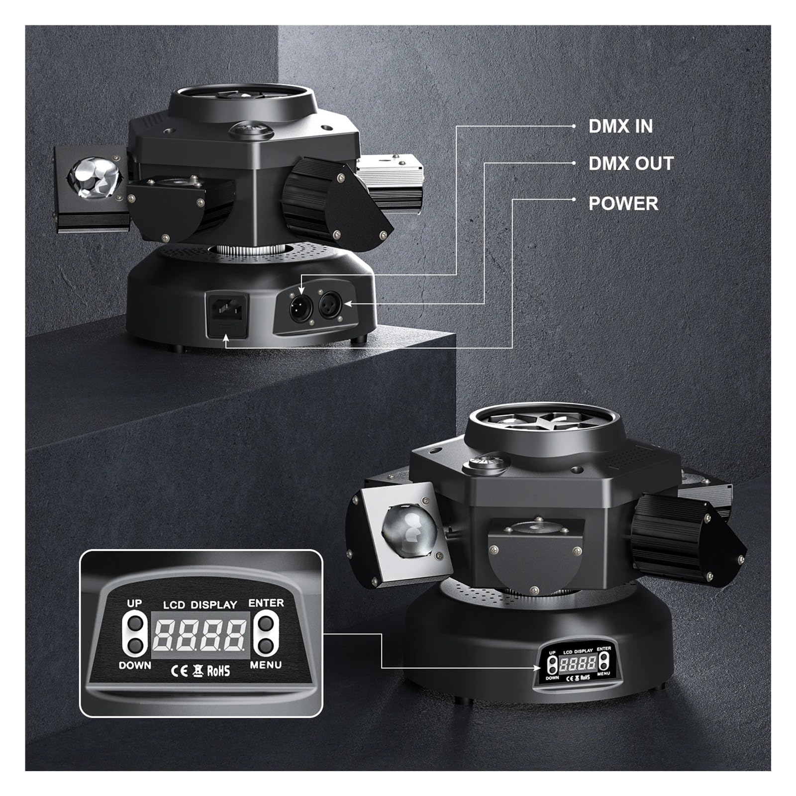 Proyector de efectos de luz de escenario RGBW con cabezal móvil de seis brazos de 150 W for DJ, fiestas, conciertos, iglesias, bodas y teatros para diversas ocasiones