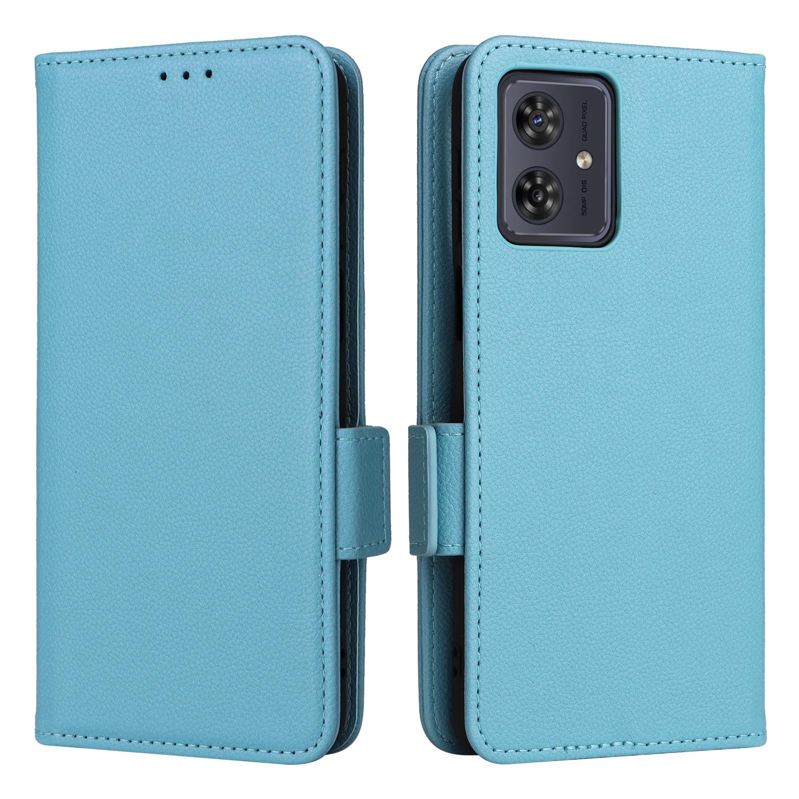 OIATROEWallet case Stand Cover for Motorola Moto G54/G54 Power -Magnetic Closure, Ultra Slim Leather Flip Cover Wallet for Motorola Moto G54/G54 Power-Sky blue