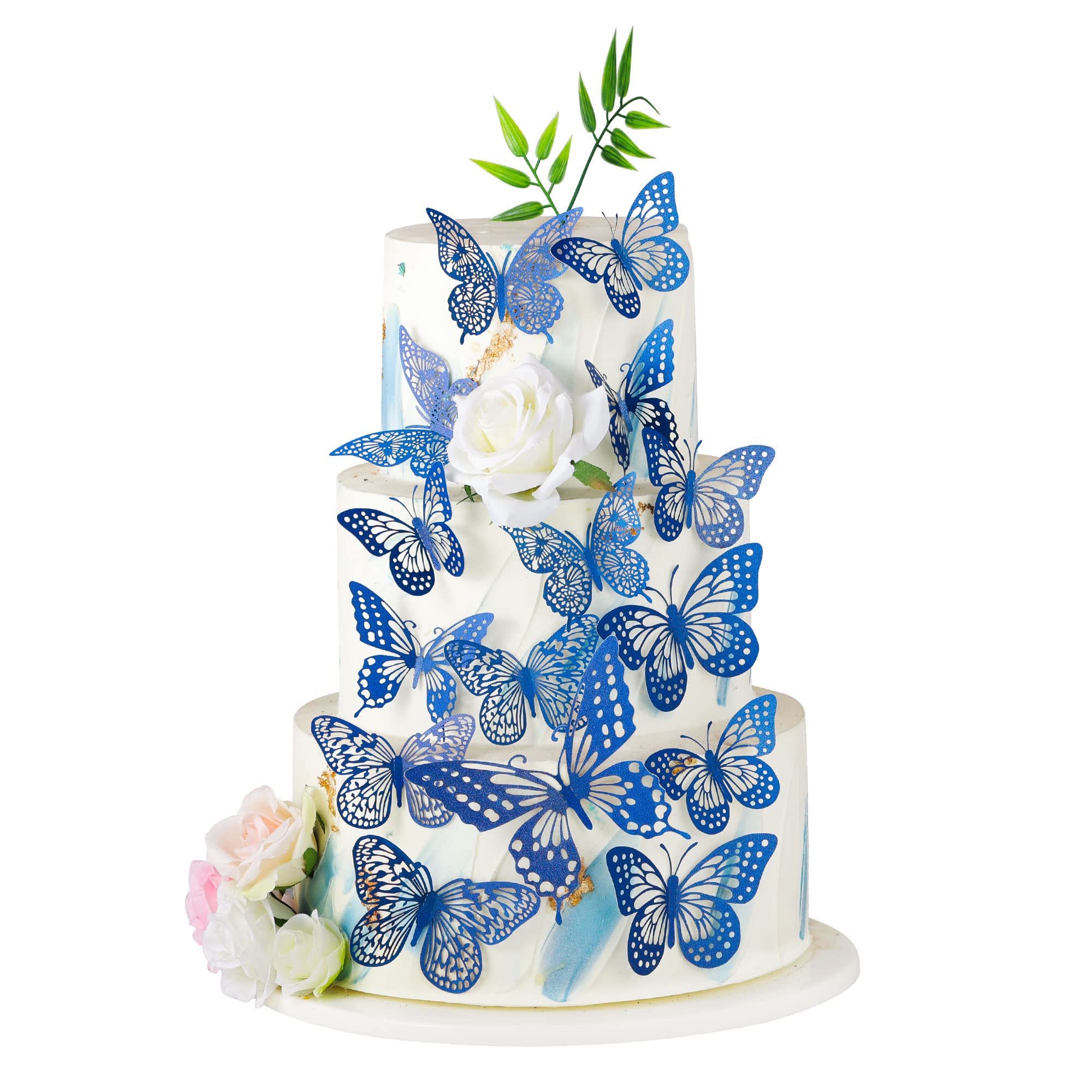Gyufise Lot de 24 décorations de cupcakes 3D à double couche en