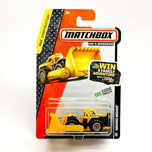 MOUND MOVER (amarillo) MBX Construction 2014 Matchbox on a Mission Vehículo básico fundido a presión a escala 1:64 (# 107 de 120)