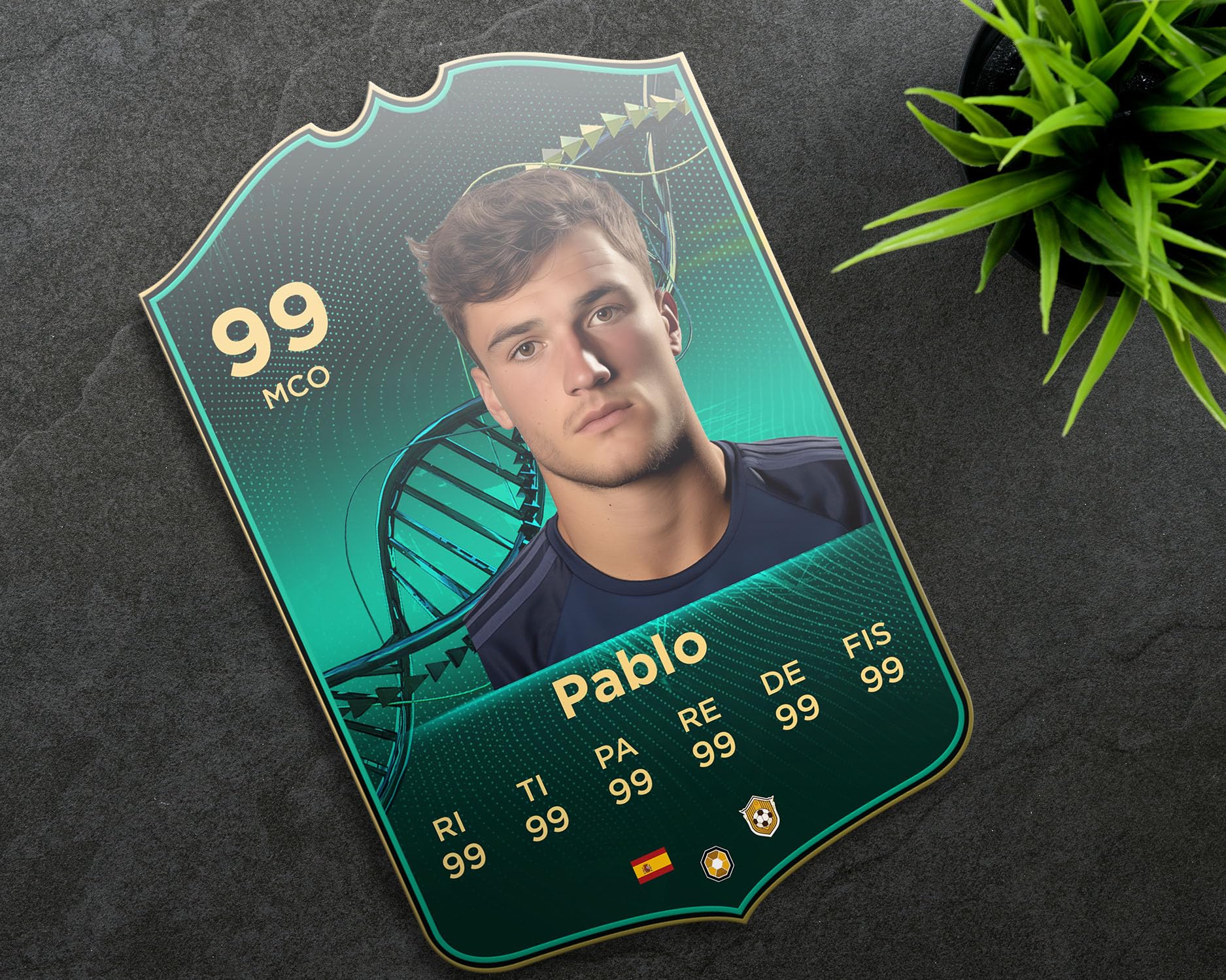 Panorama Carta de Fútbol Personalizada Evolutions en Metacrilato 21x30 cm - Regalos Personalizados y Originales - Cromos - Placa Ultimate Team
