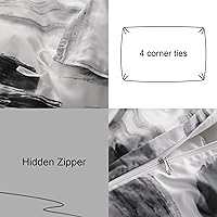 Vista 7 de NTBAY - Juego de funda de edredón de 3 piezas con patrón de tinta, funda de edredón de microfibra cepillada suave en negro y blanco tamaño Queen