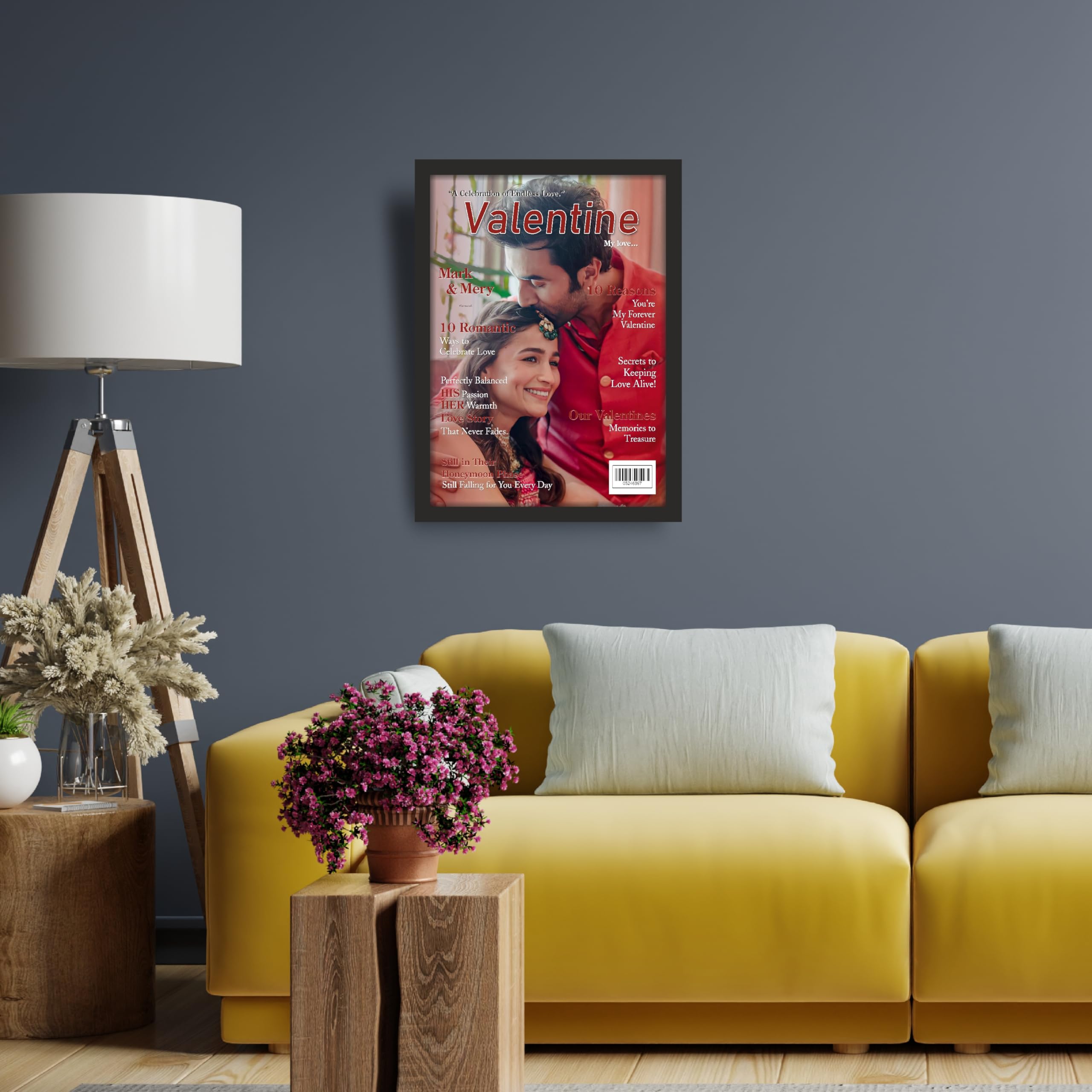 Personalized Valentine’s Day Gift Couple Magazine Cover Frame 9.25… – view 4