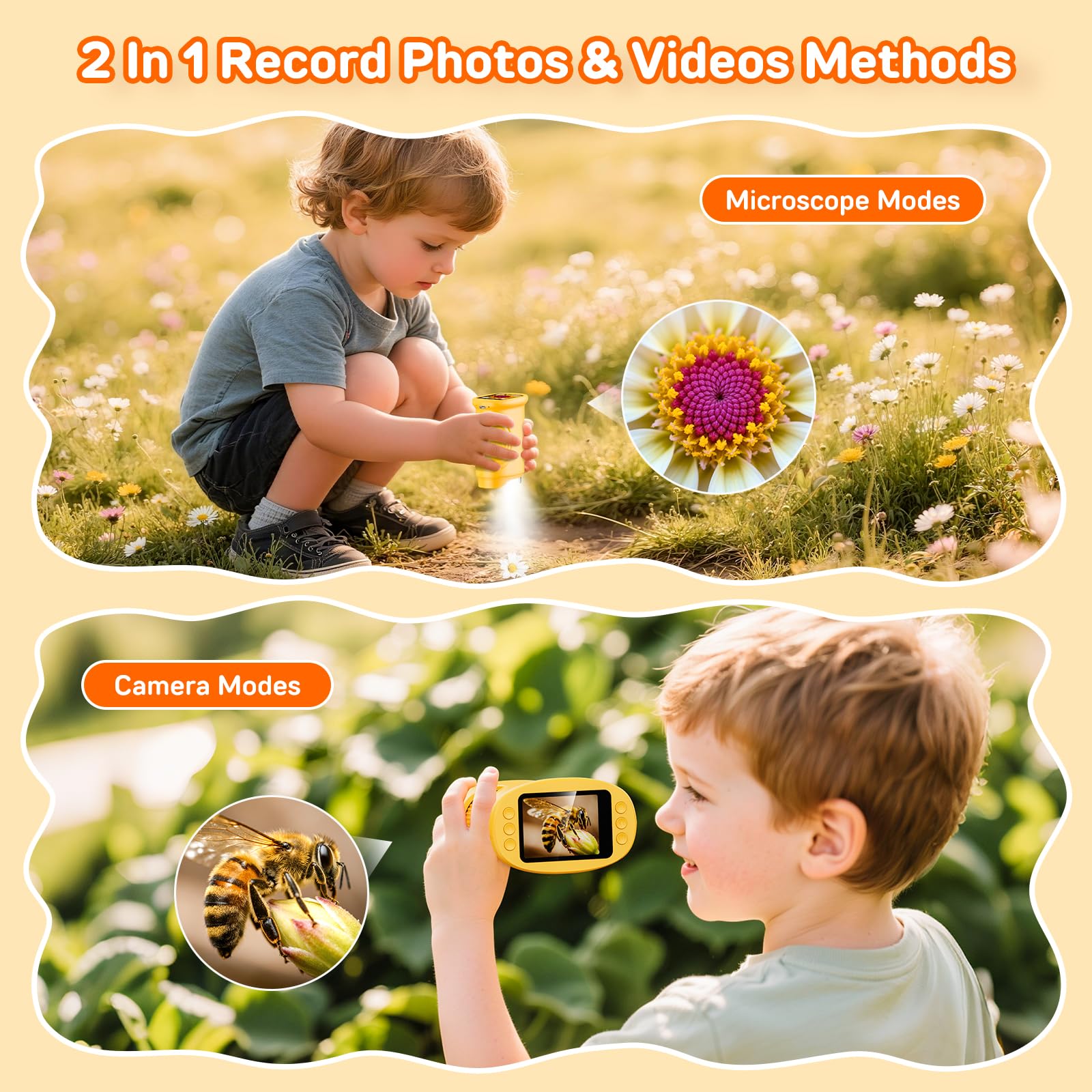 Microscopio de mano para niños, microscopio digital para niños con pantalla de 2 pulgadas, lupa de microscopio de bolsillo para niños, juguetes STEM portátiles para edades de 5 a 7 8 a 13 años, regalo 4