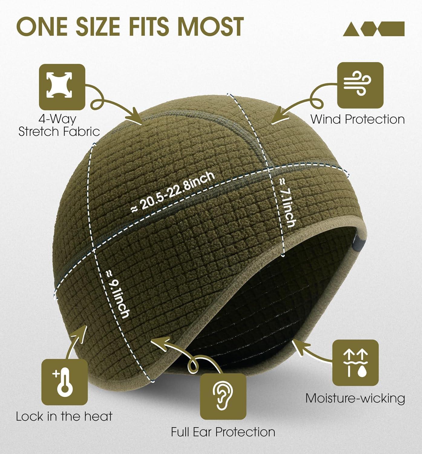 SUNMECI Winter Thermal Helmet Liner Skull Cap, Fleece Lined Warm Cycling Cap Ski Beanie for Men Women - Image 3