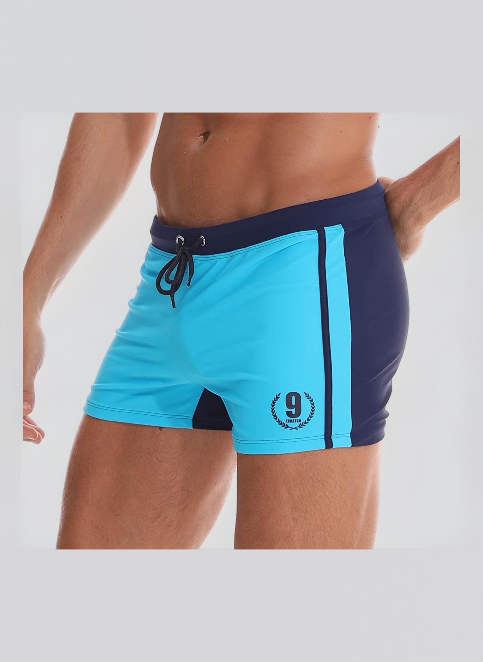 Men's Swimming Trunks Shorts Sport Boxer Swimwear Boxers Underwear Drawstring Summer Beach Board Shorts Elastic Swimsuit Bottom