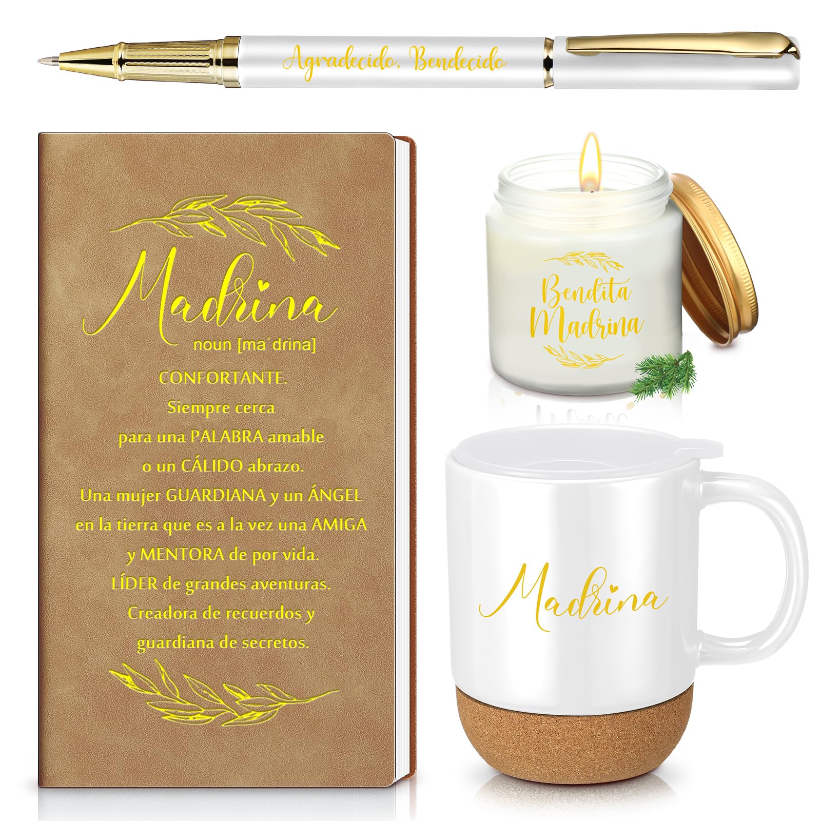 Hushee 4 Pcs Madrina Proposal Gifts for Women, Will You Be My Madrina from Godchild, Pregnancy Announcement Gifts for God Mother, Godmom, Godparents
