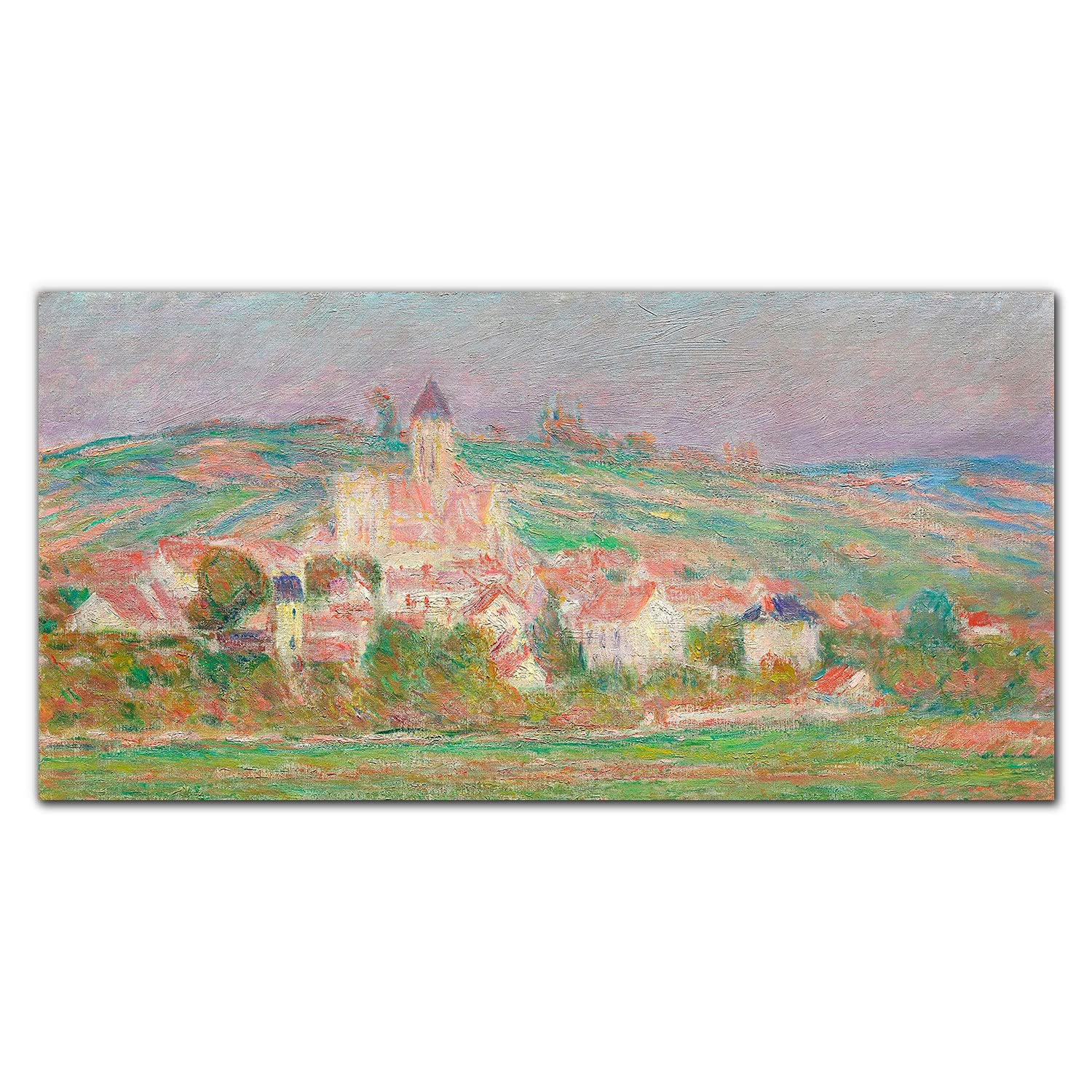 Crédence de cuisine 140x70cm dosseret en verre trempé adhésif mural motif Vetheuil Sunset