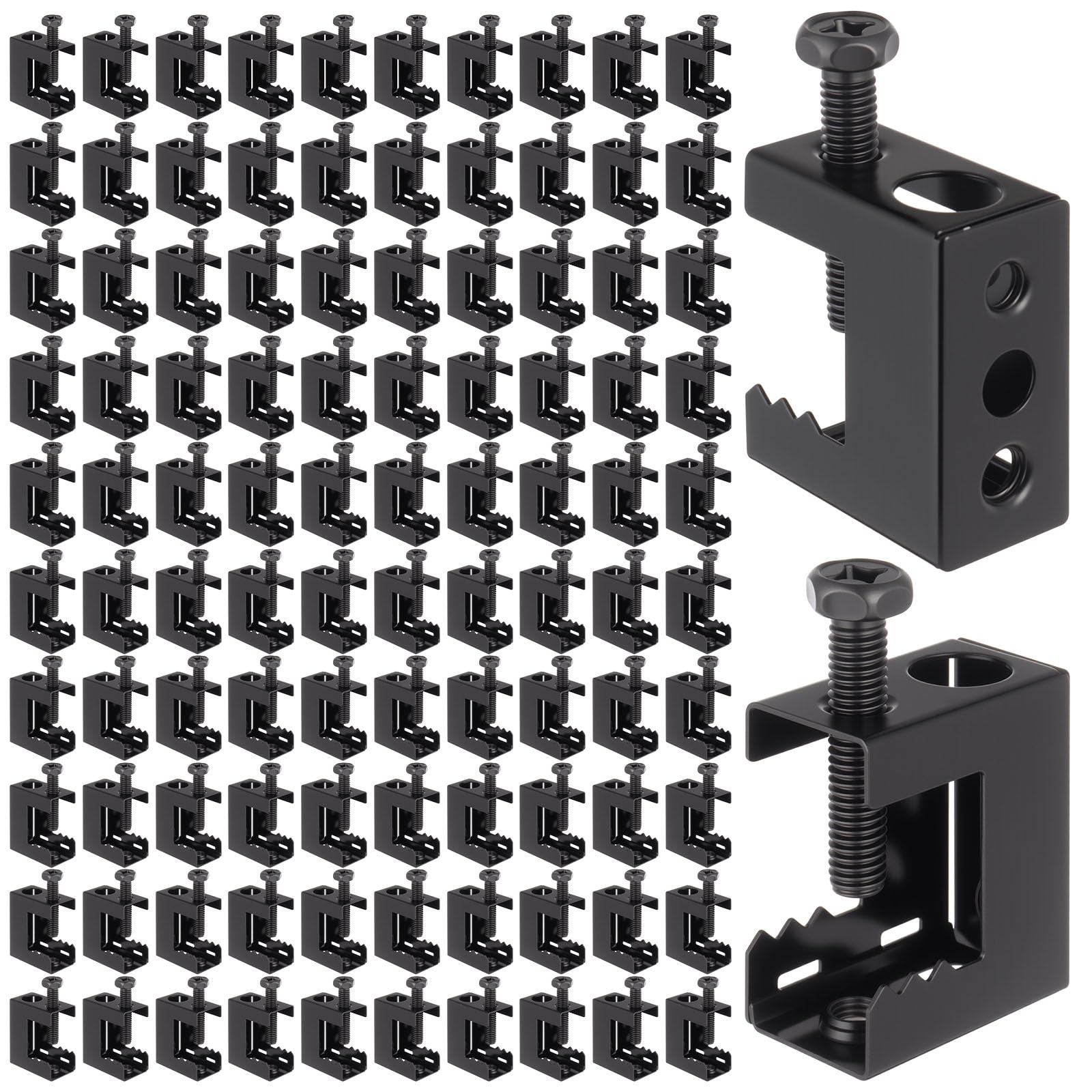 Morsetti per travi in acciaio a molla da 1/4 "-20, 100 morsetti a C piccoli per l'installazione su travi da 1/4" e 3/8", strumento per la lavorazione del legno