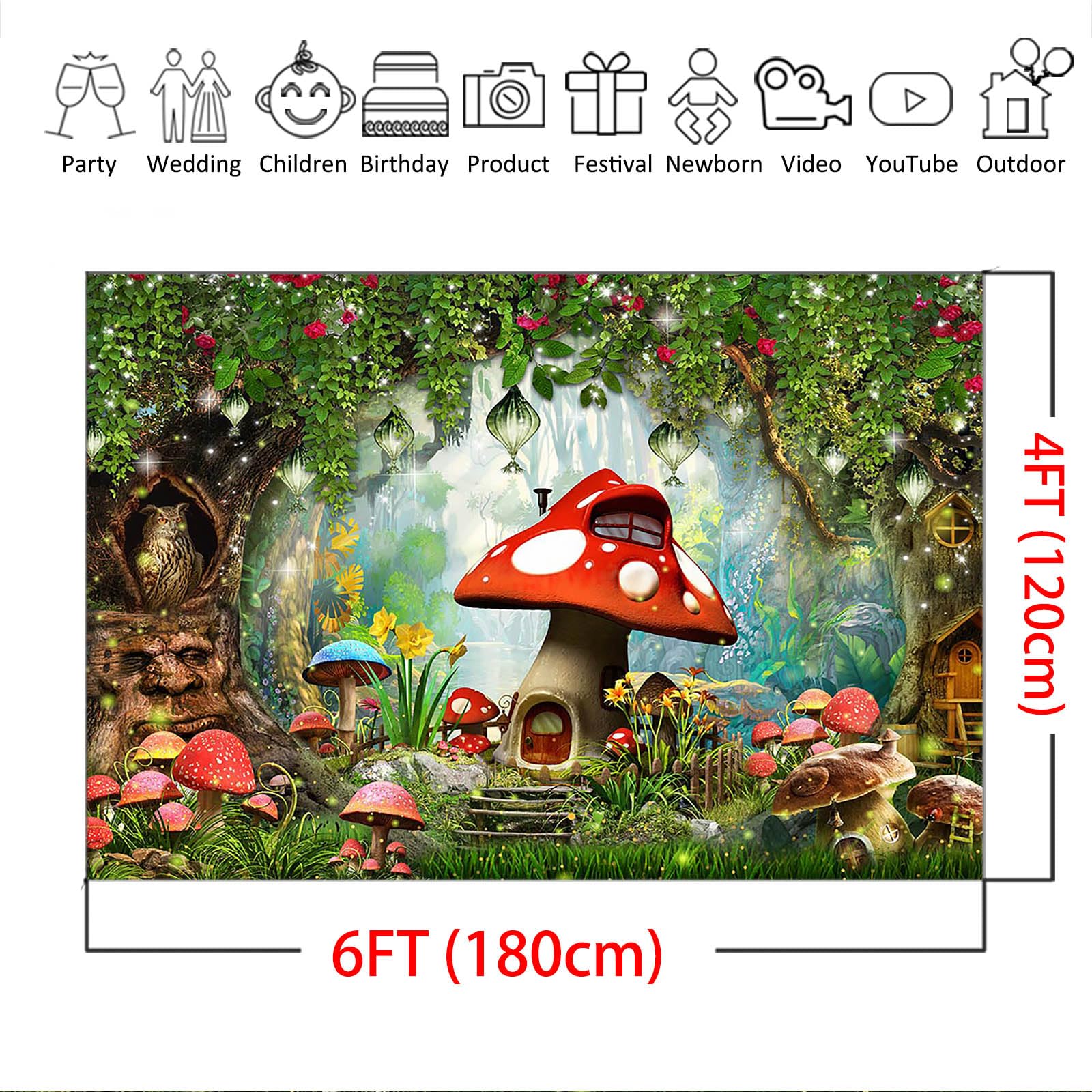 Toile Fond Photo 2.1x1.5m - Forêt Magique Elfes - Décoration Fête Et Photographie