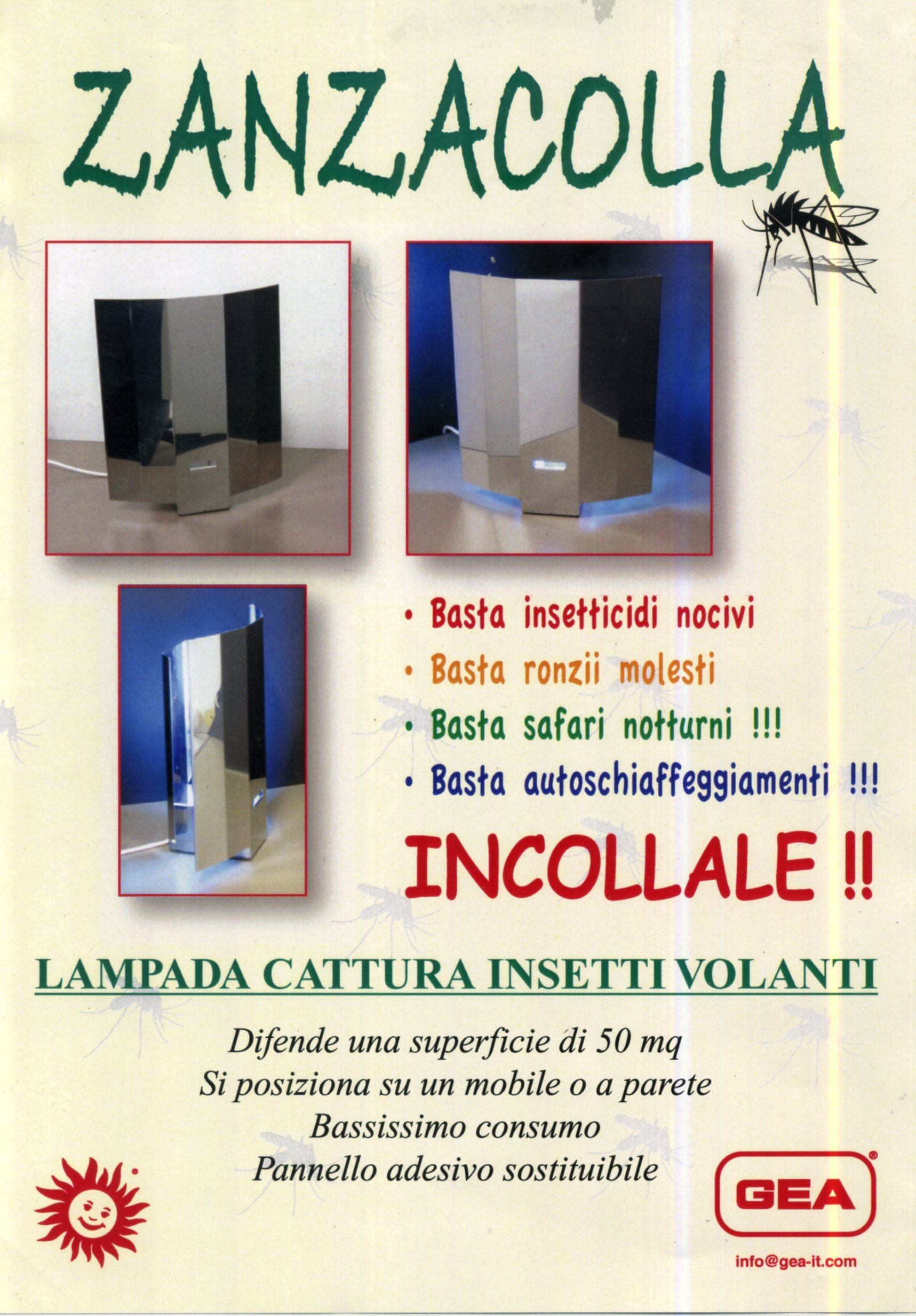 GEA Lampada U.V. con Pannello Adesivo per Insetti Volanti