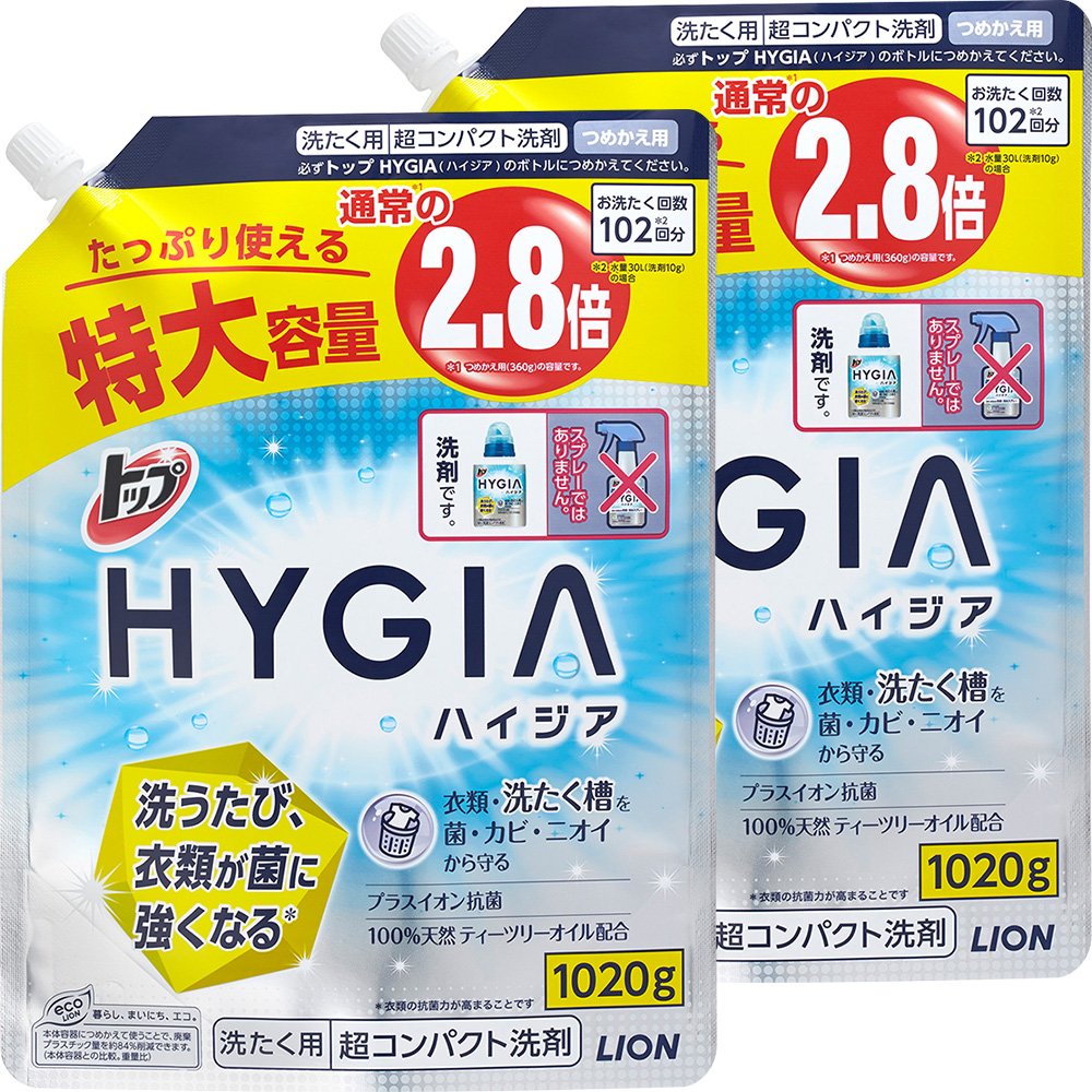 Amazon | トップ ハイジア 洗濯洗剤 液体 詰替特大 1020g×2個パック