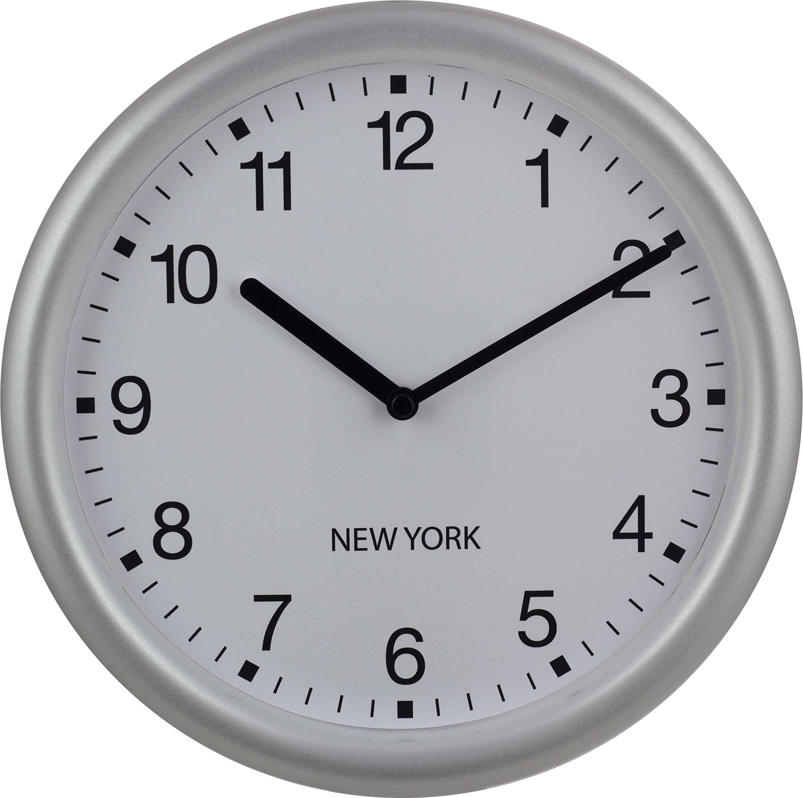 MPM Quality Horloge Murale en Verre Plastique Blanc 220 x 220 x 40 mm