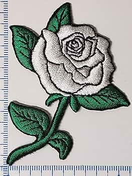 ワッペンバラ売り 欲しいのコメントでお願いします Amazon.co.jp: ワッペン アイロン バラ 薔薇 白 縦8cm 横6.5