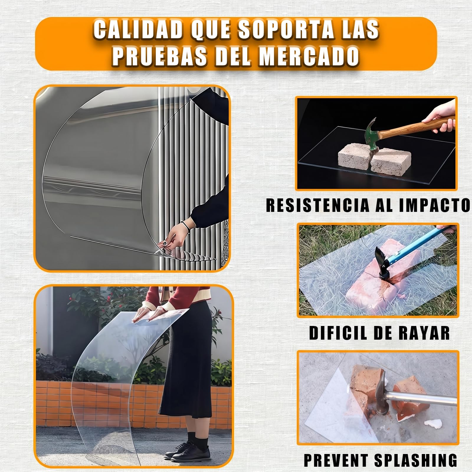 Placas Acrílica Impermeable, Lámina Techos Policarbonato Transparente Protección UV, Paneles Repuesto para Invernaderos, Hoja Metacrilato Aislamiento Lluvia Garaje [1×3m]