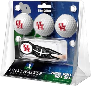 LinksWalker Collegiate Regulation Size 3 Golf Ball Gift Pack with Crosshair Divot Tool