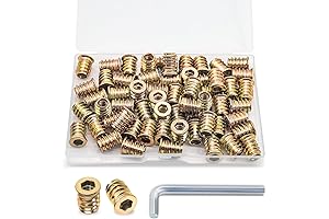 60PCS Threaded Inserts Assortment for Wood, Nuts Inserts with Wrench