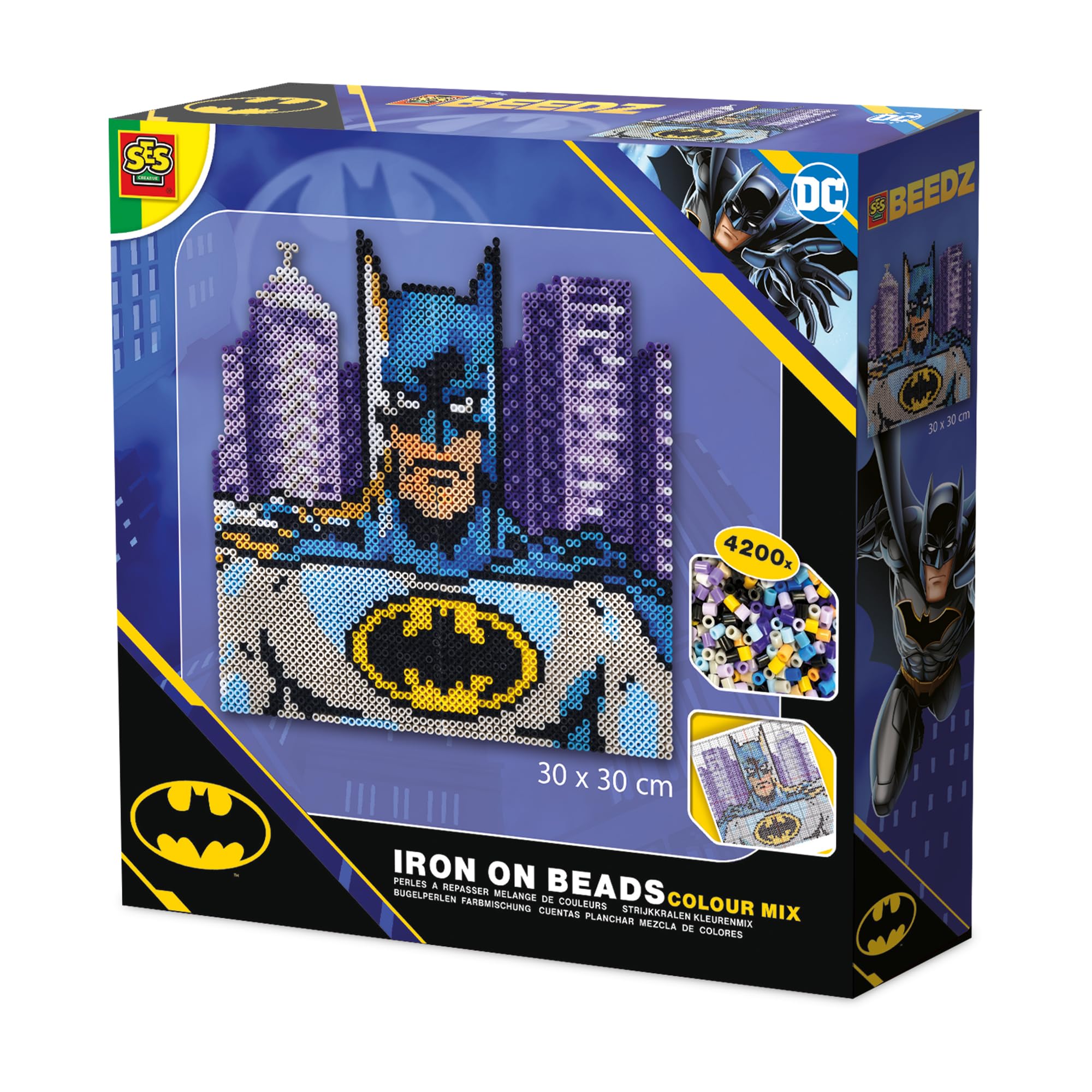 SES Creative 09362 Beedz Art - DC Batman - Create a Batman Portrait with Ironing Beads - Includes Poster Template - 4200 Beads
