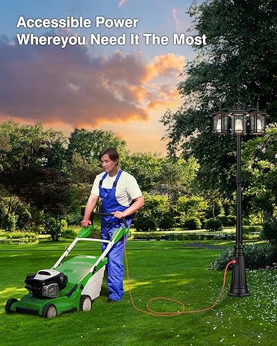 Miniatura 2 de VIANIS Lámpara inteligente con sensor de atardecer a amanecer, 1 paquete de lámpara de camino de aluminio blanco con enchufe E26, 3 x 100 W máx