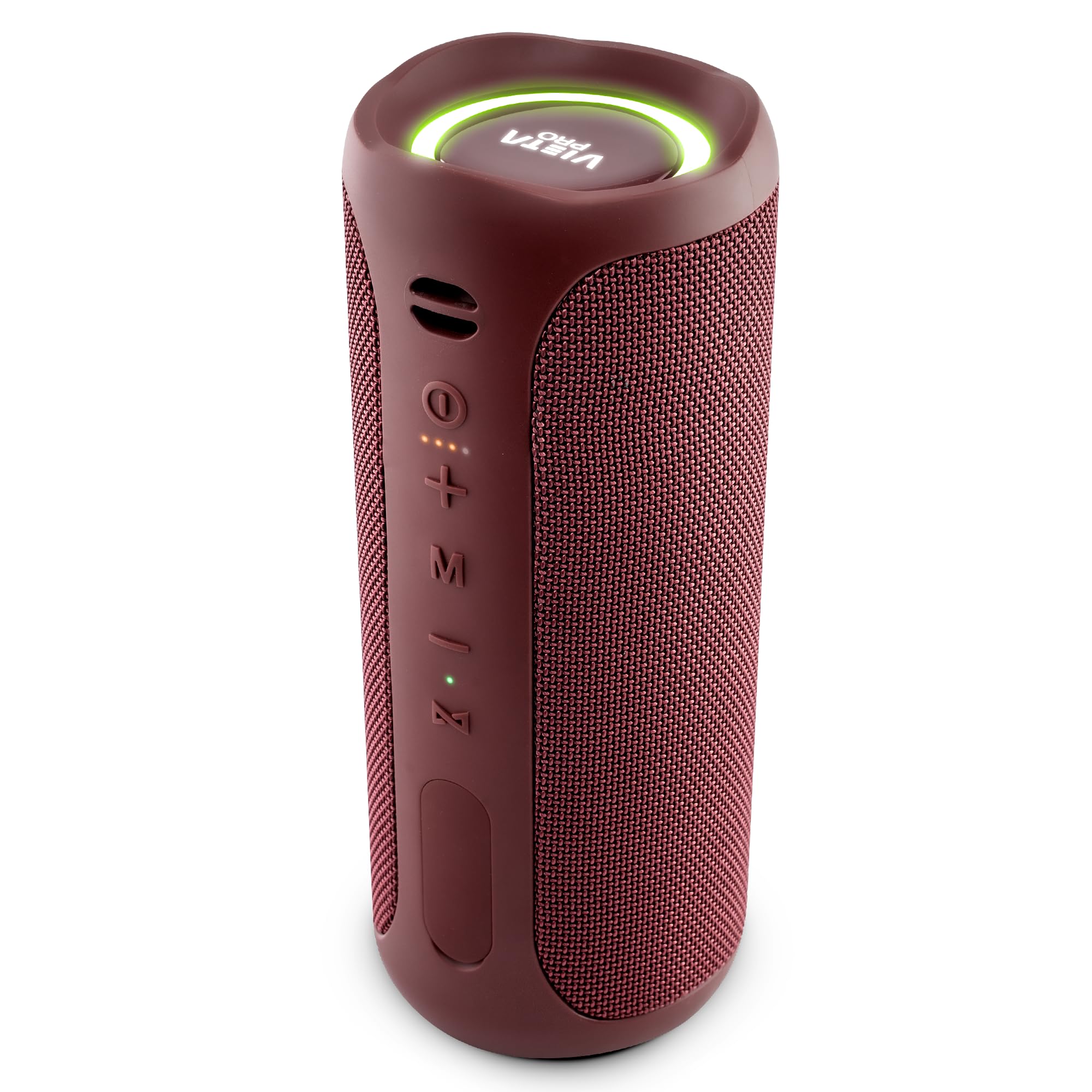 Vieta Pro Altavoz Bluetooth Potente, Resistente al Agua, 10H de Batería, Micrófono. Altavoz Portátil Grande True Wireless, Aux In, USB, Asistente de Voz y Sistema de Luces | #Party Burdeos