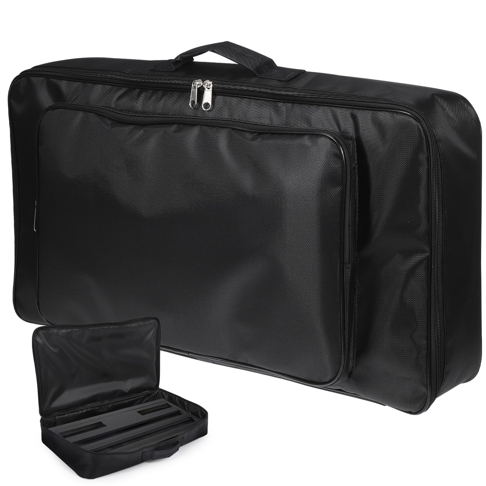 POPETPOP Bolsa para Pedalera de Efectos de Guitarra Negra Soporte Interno, Estuche Cremallera Adecuado para Músicos en Giras y Presentaciones