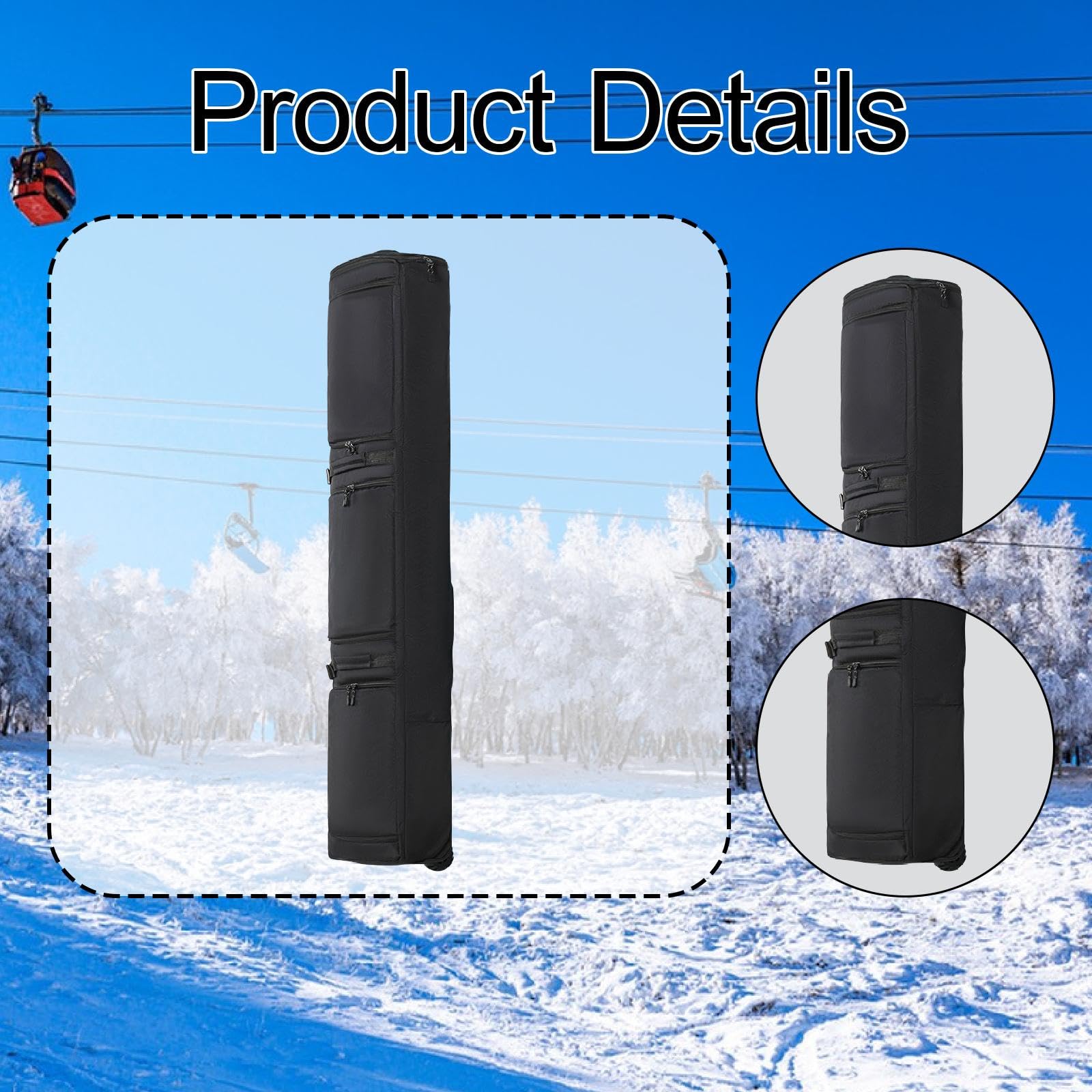 Snowboard Aufbewahrungstasche Rollender Ski Rucksack mit Rädern Stiefel Jacken Organizer wasserdichte Tasche für Flugreisen Familiena