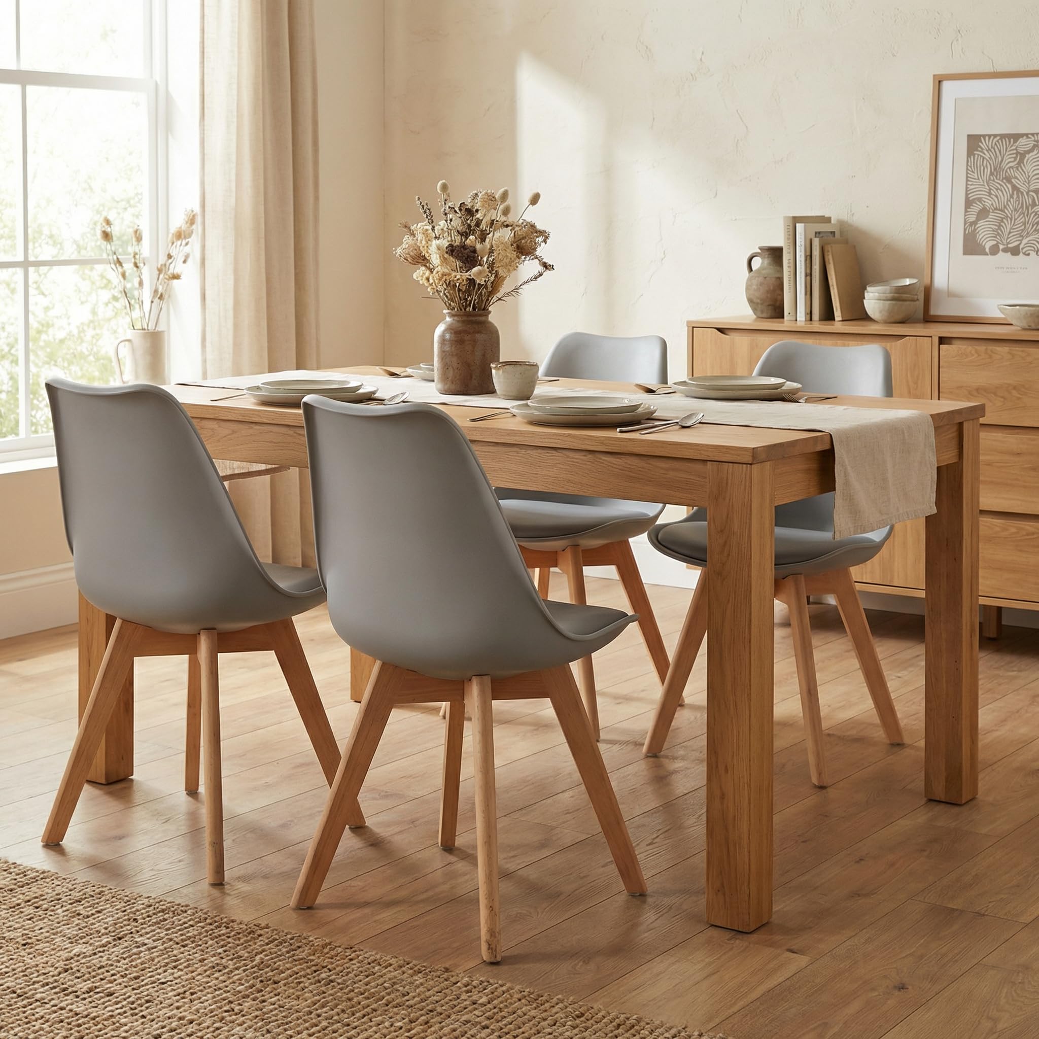 Brigros WeHome - Set 4 Sedie Cucina O Sedie Ufficio, 4 Sedie Sala Da Pranzo, Sedia Ergonomica Per Arredamento Casa, Sedie In Tessuto Trapuntato e Piedi In Metallo, 42x44x89 Cm (Yellow