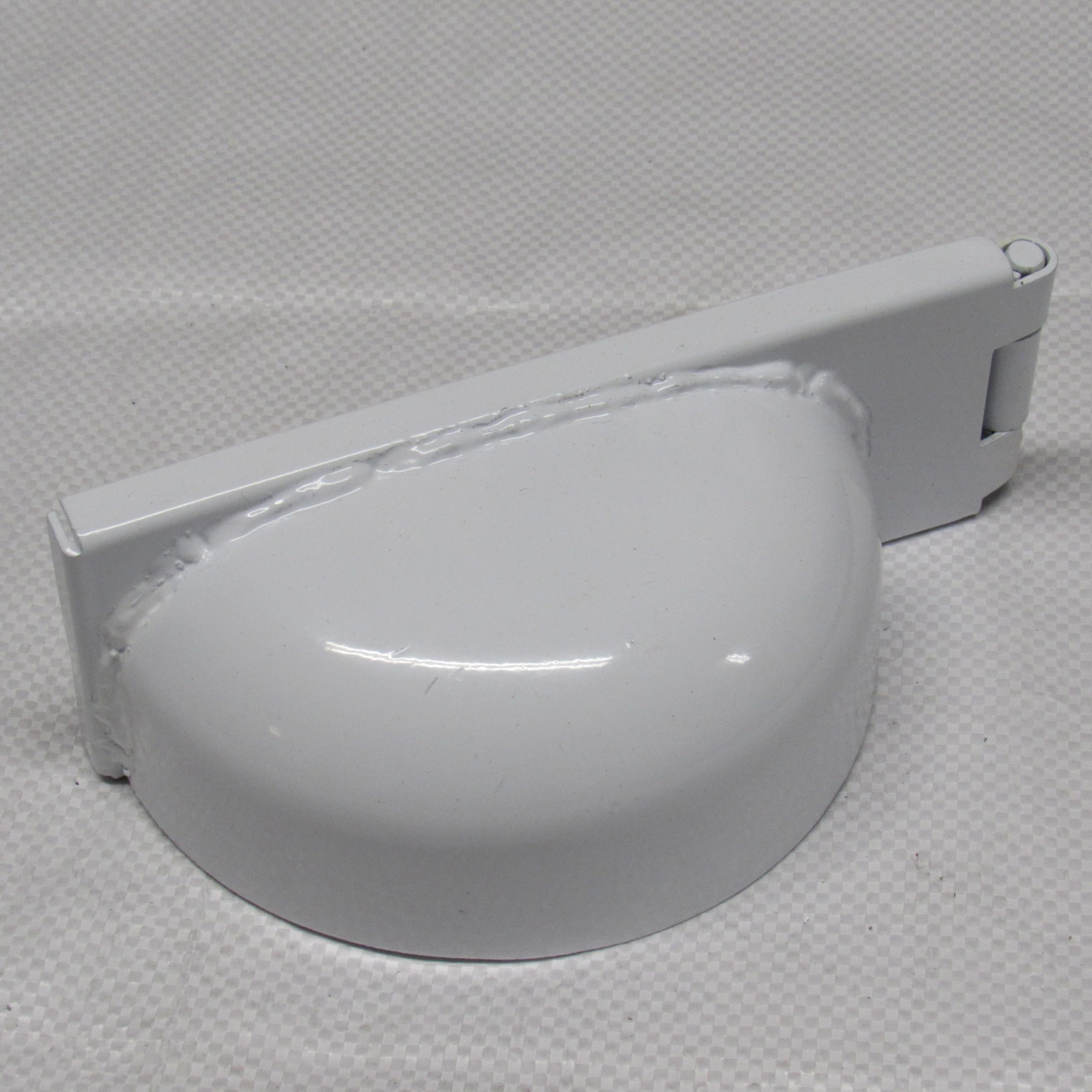 Padlock Protector Hasp and Staple (Left Right Hand Safety Protection Weather Cover) (White Powder Coated, Right Hand)